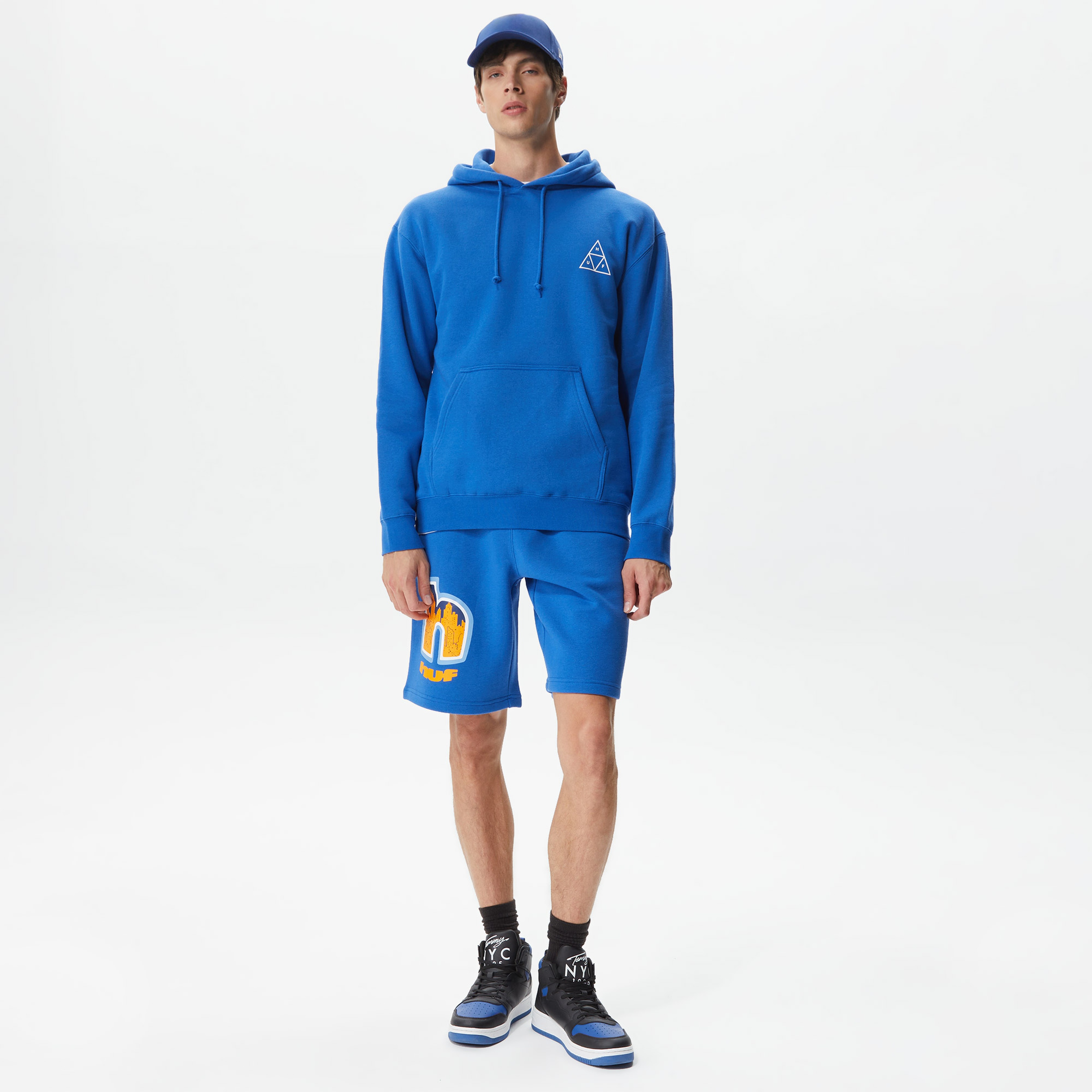 Huf Set Triple Triangle Pullover Erkek Mavi Hoodie