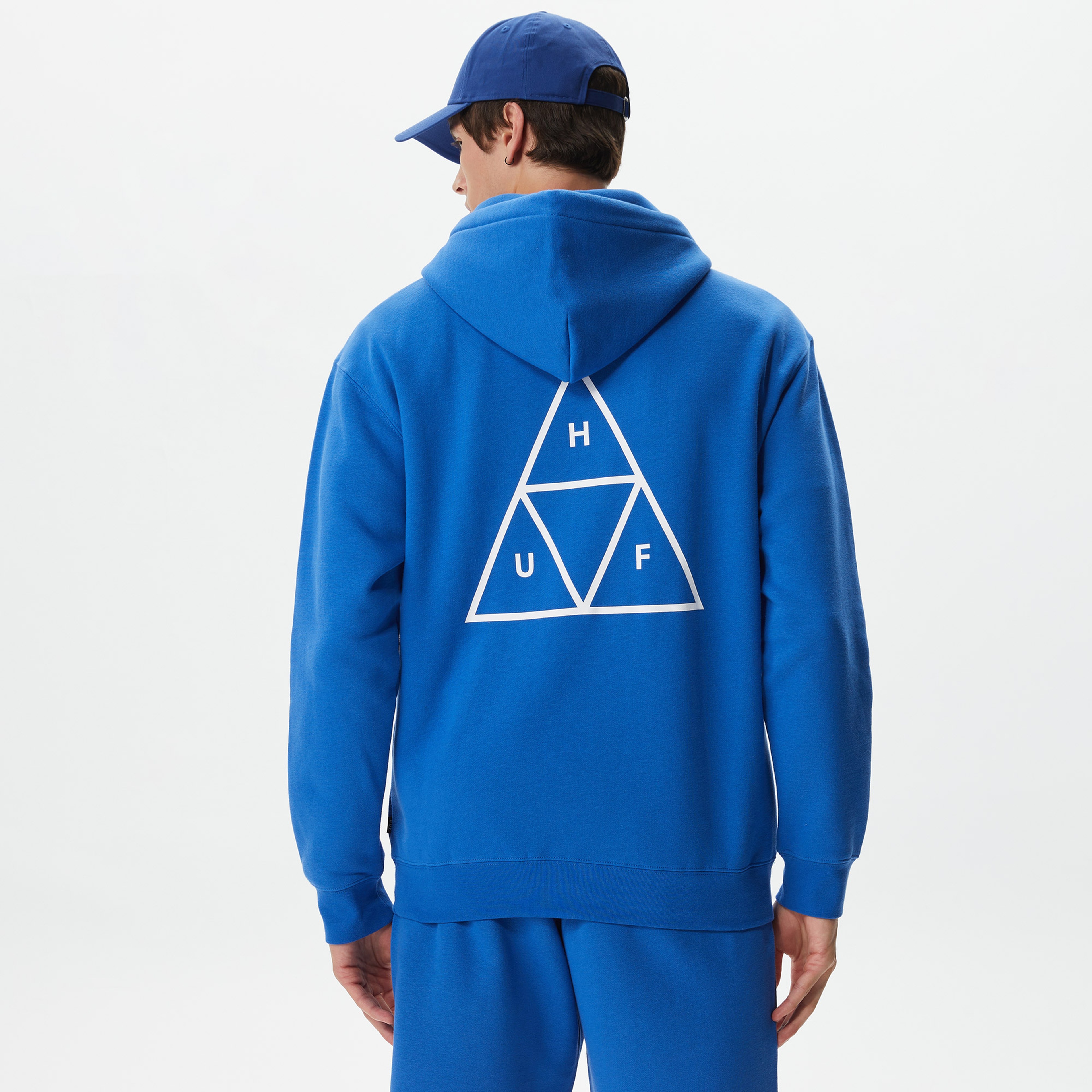 Huf Set Triple Triangle Pullover Erkek Mavi Hoodie