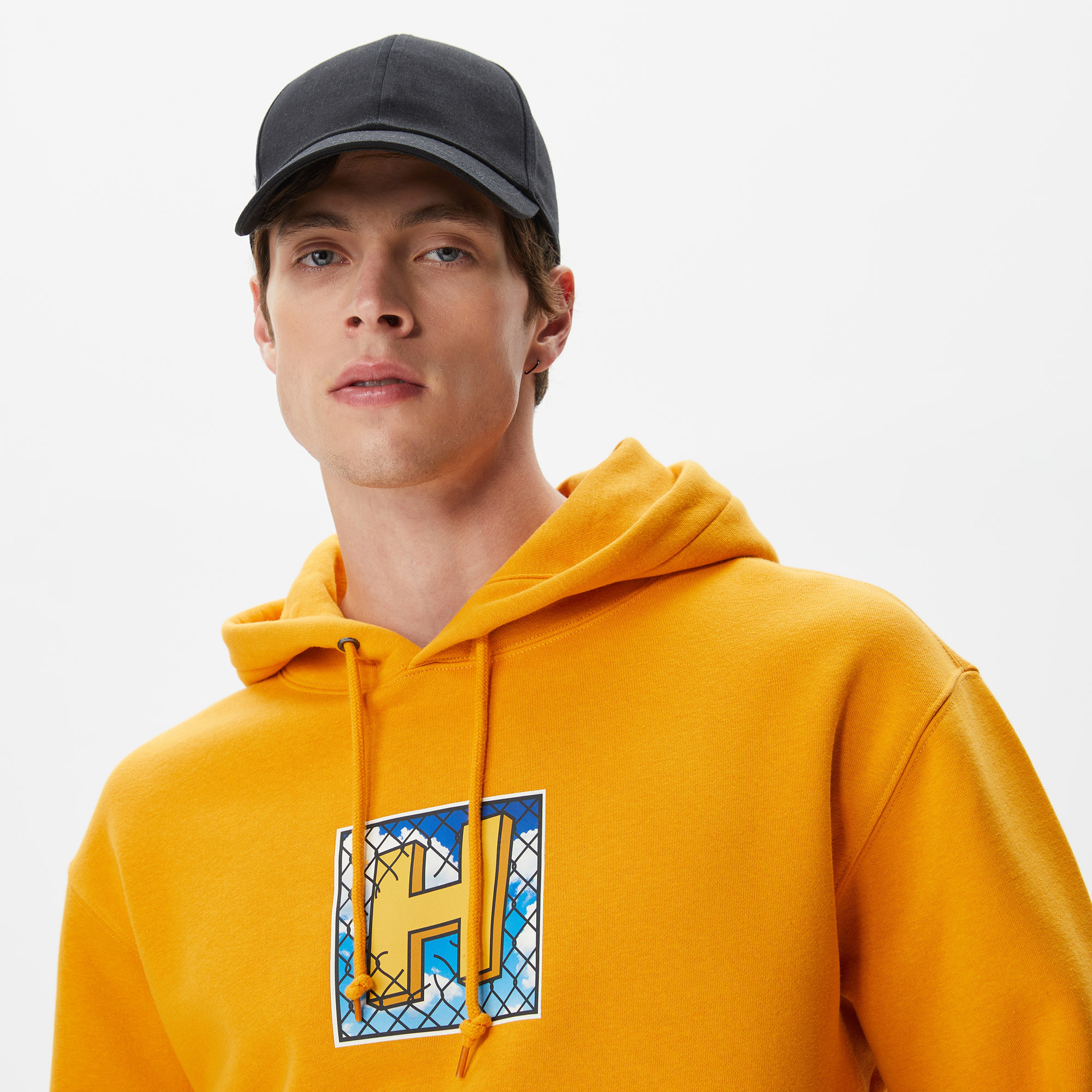 Huf Tresspass Pullover Erkek Turuncu Hoodie