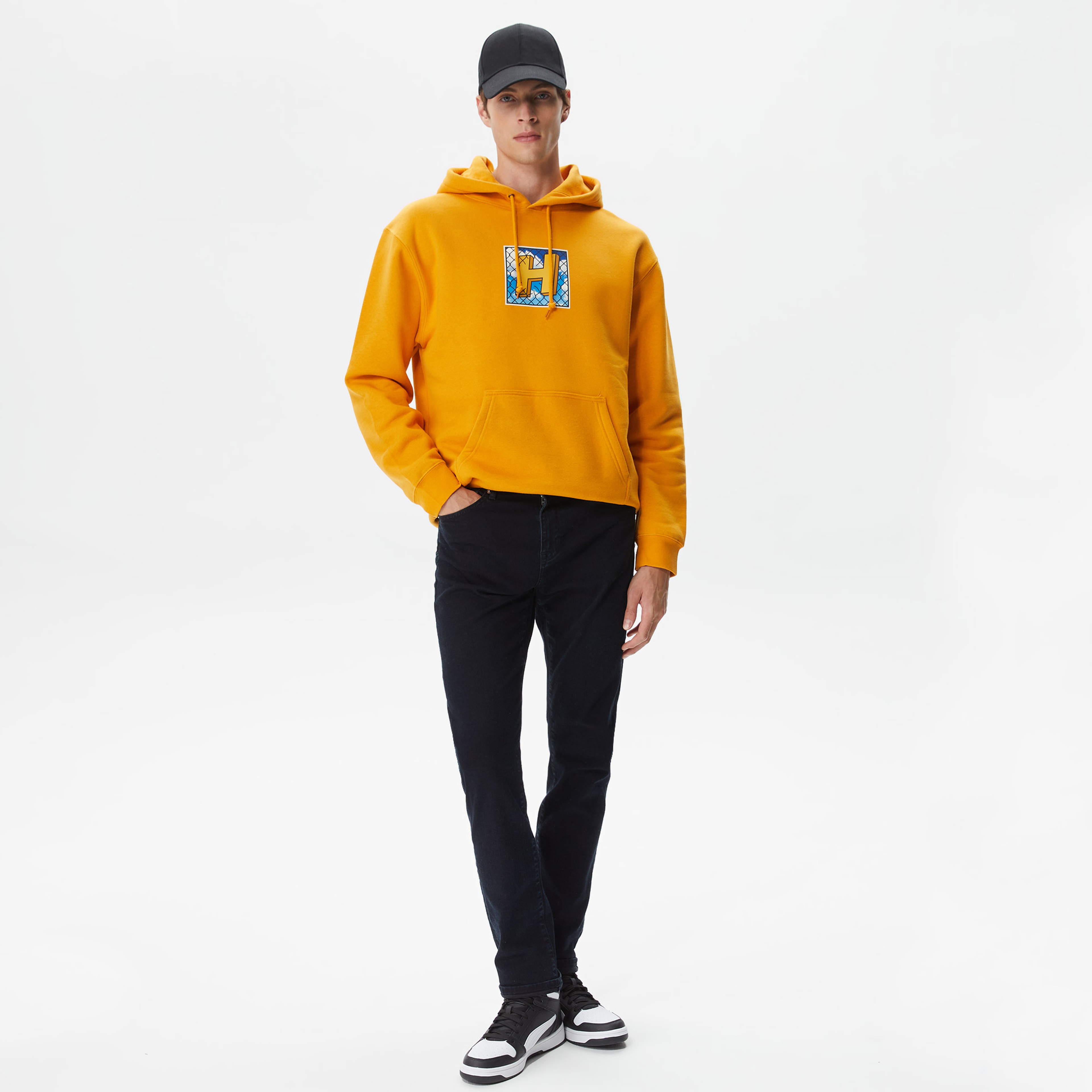 Huf Tresspass Pullover Erkek Turuncu Hoodie