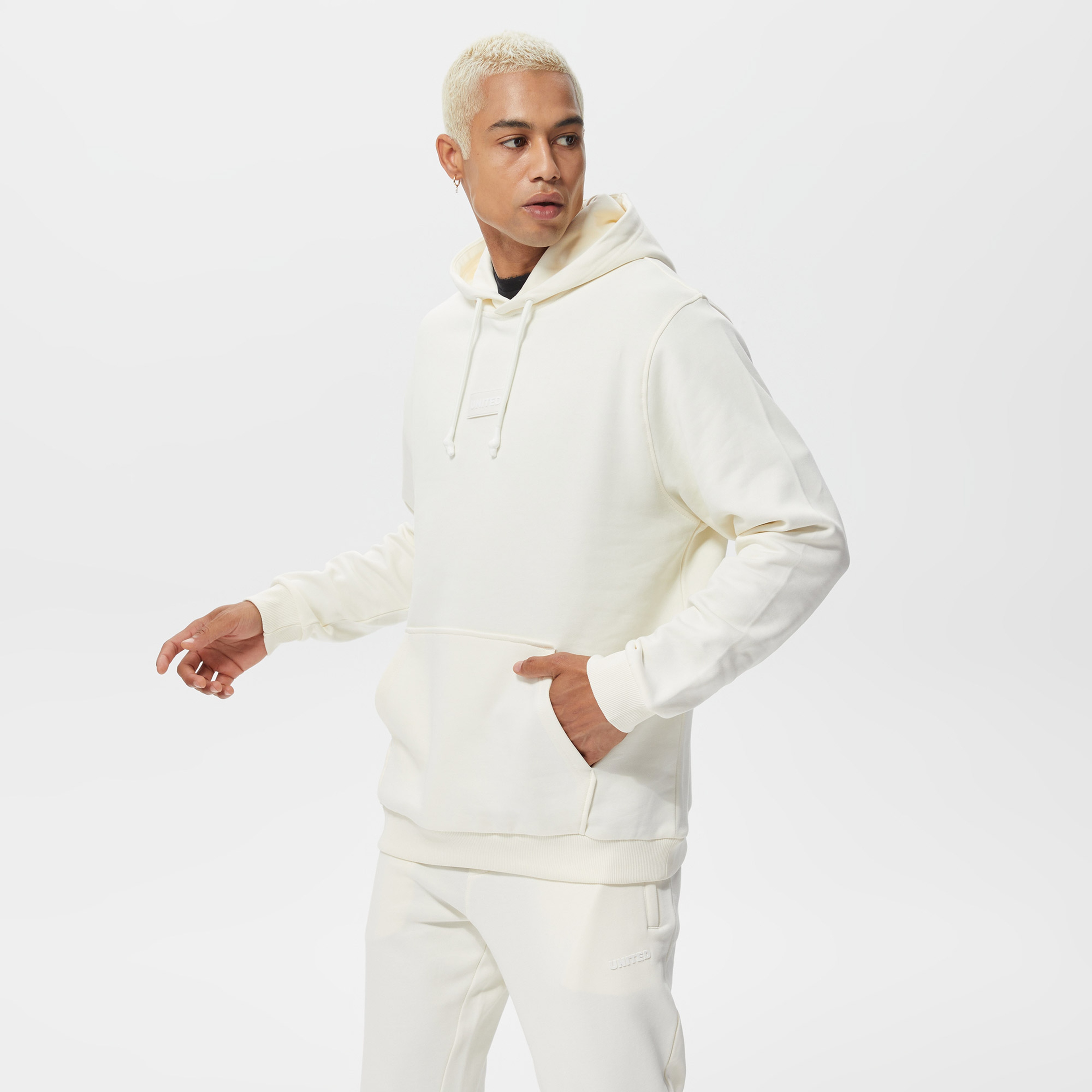 UNITED4 Erkek Beyaz Sweatshirt