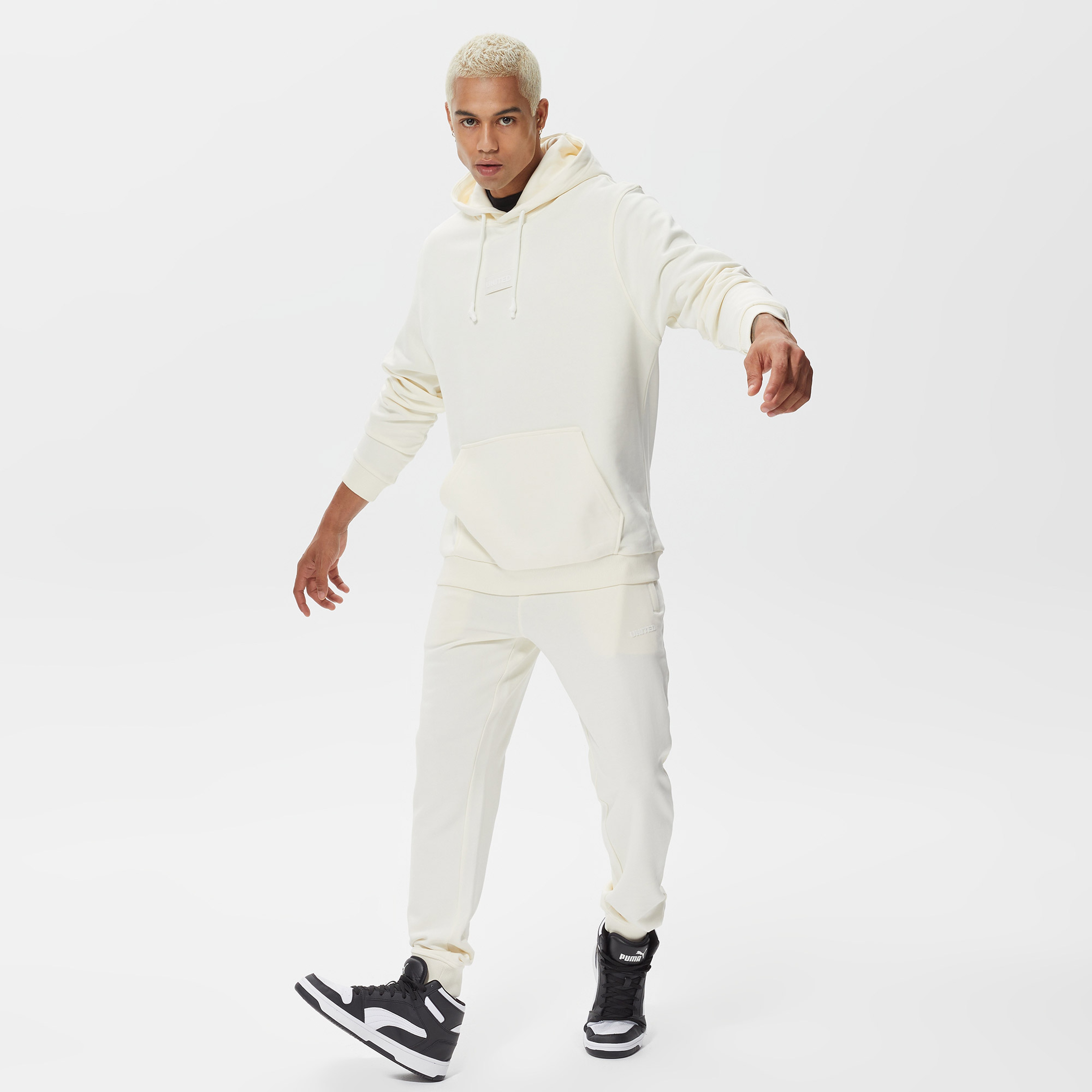 UNITED4 Erkek Beyaz Sweatshirt