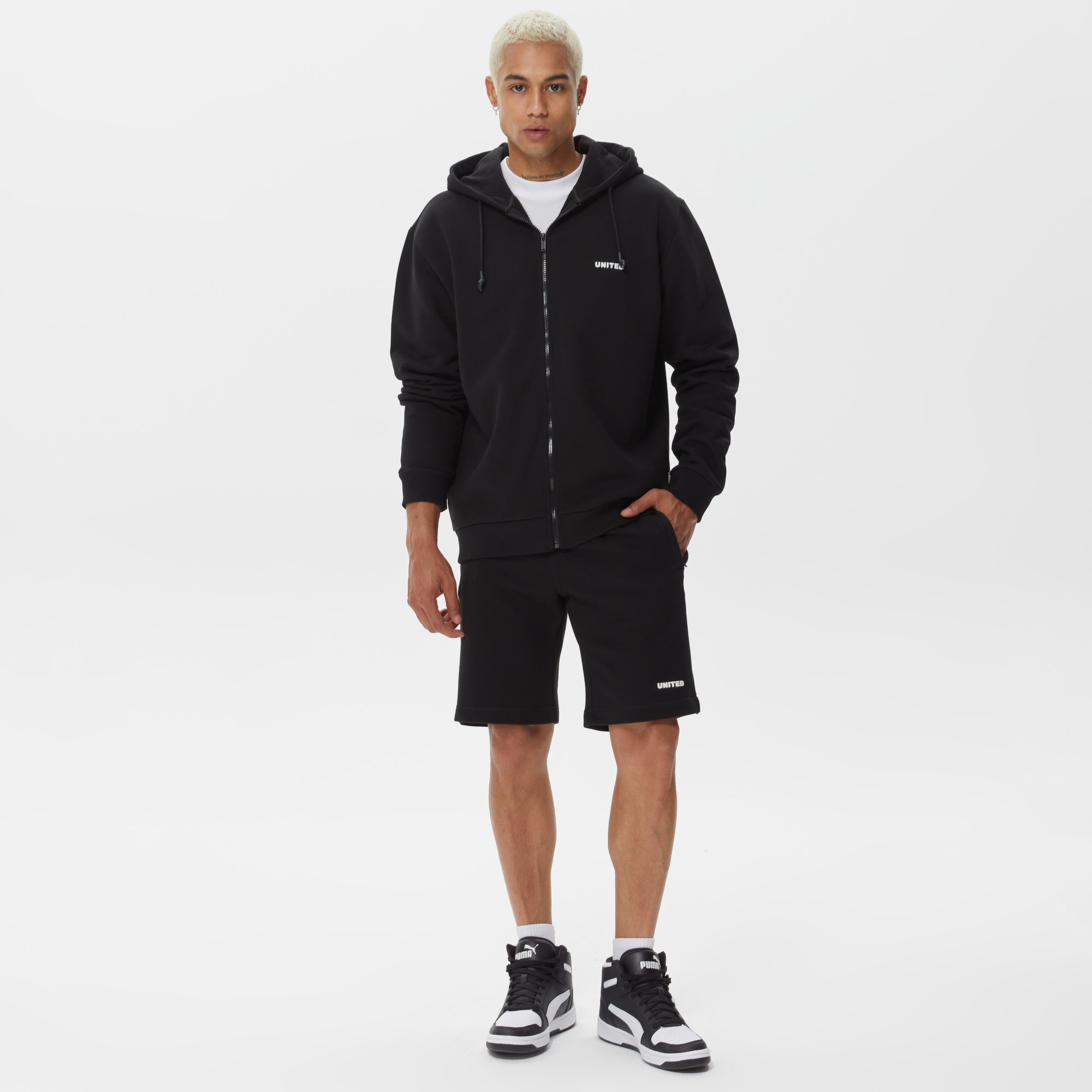 United4 Classic Erkek Siyah Eşofman Üstü