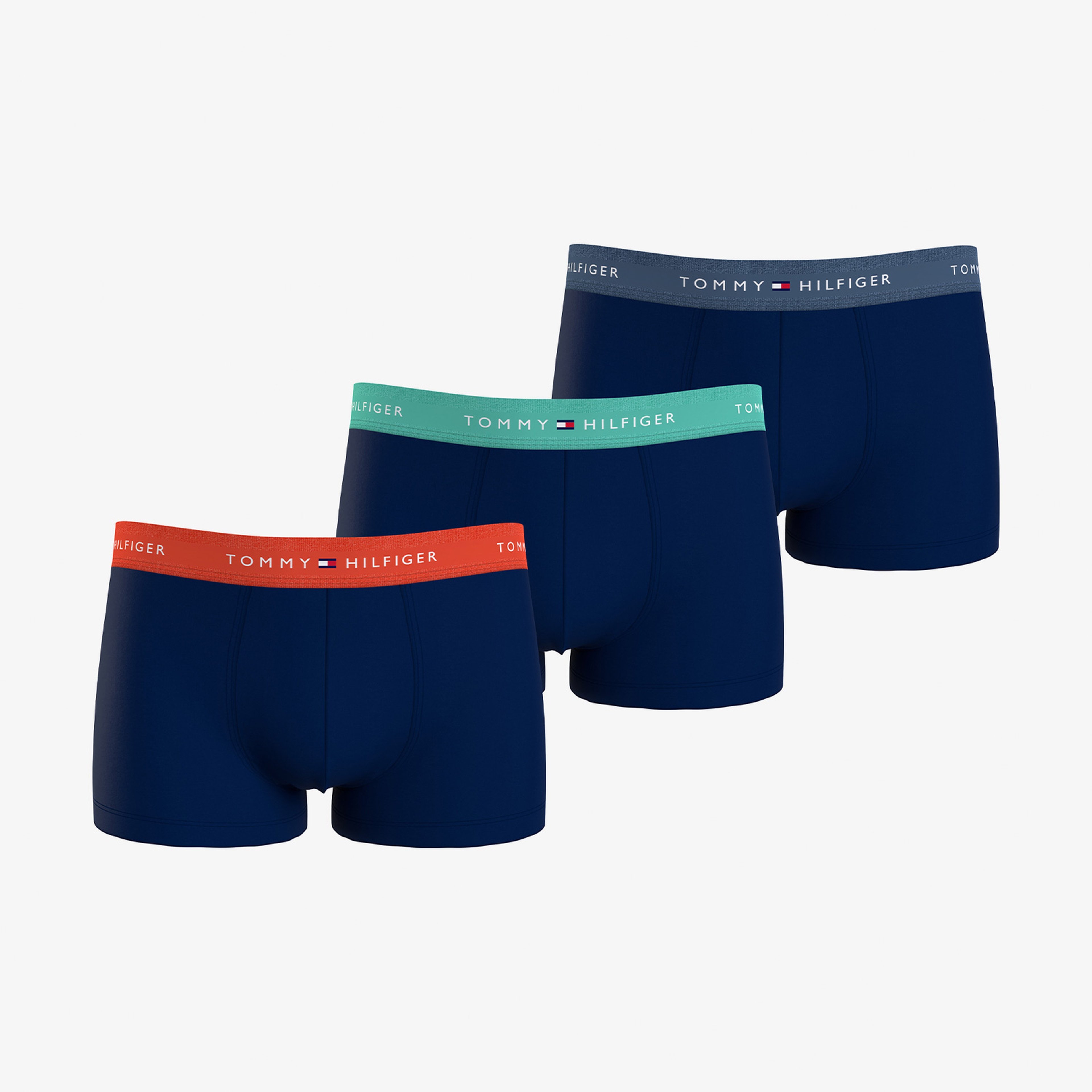 Tommy Hilfiger 3'lü Trunk Erkek Lacivert Boxer