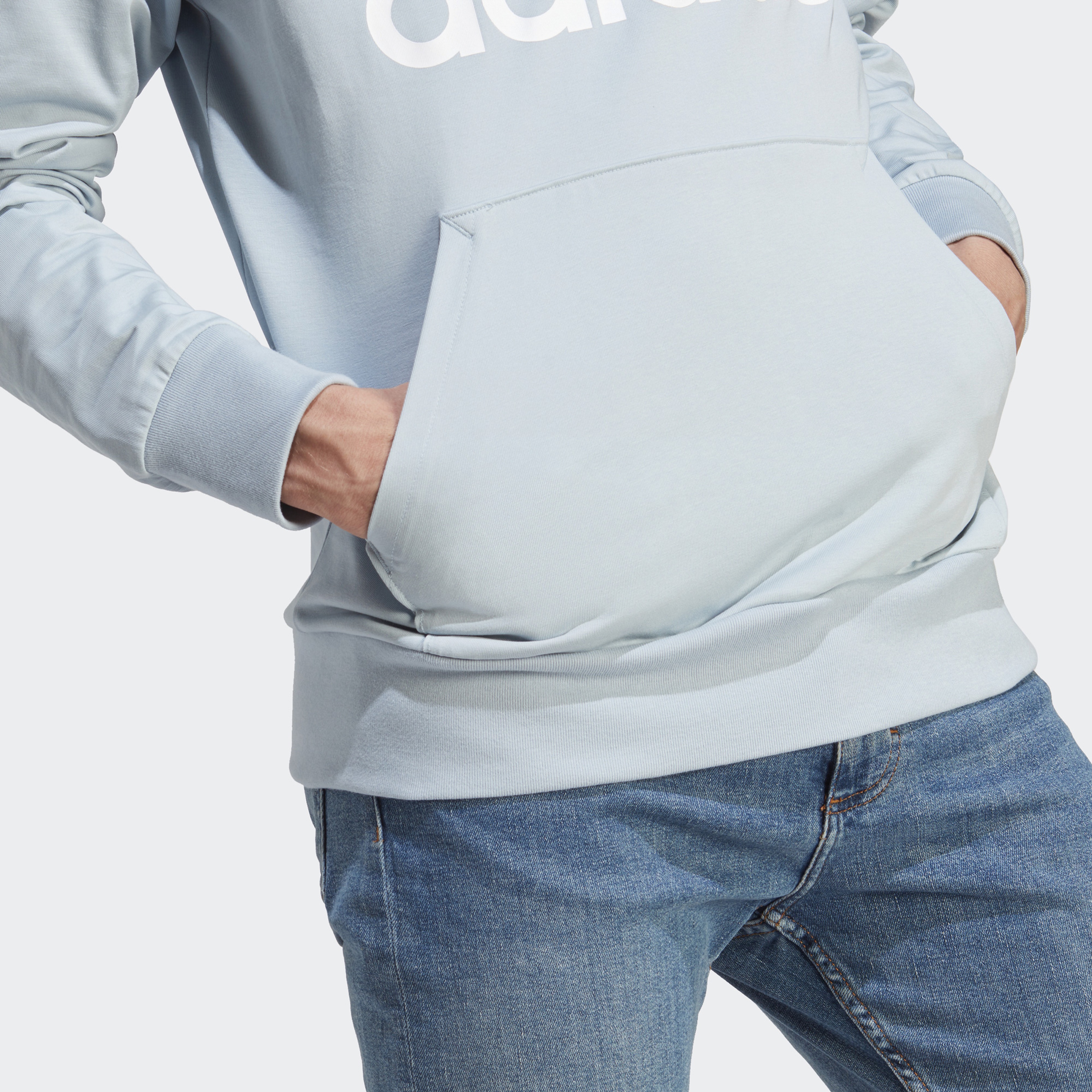 adidas Essentials Logo Erkek Mavi Günlük Sweatshirt