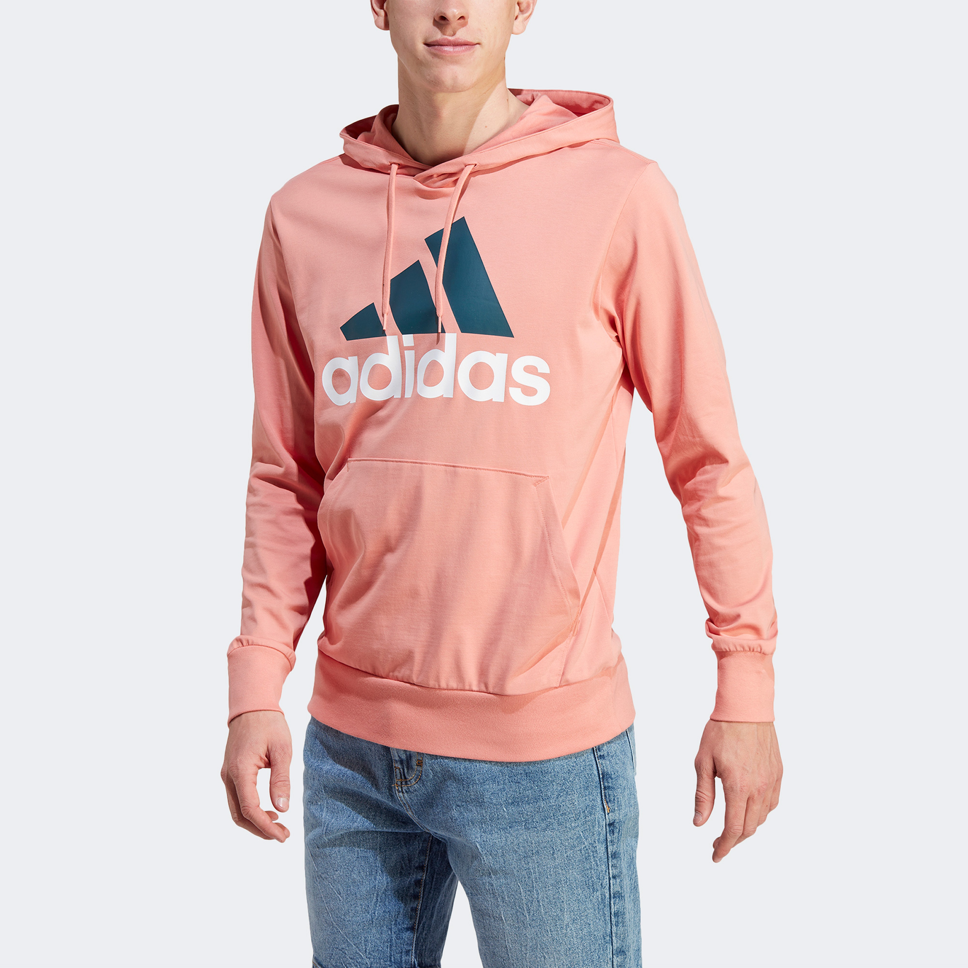 adidas Essentials Logo Erkek Pembe Günlük Sweatshirt