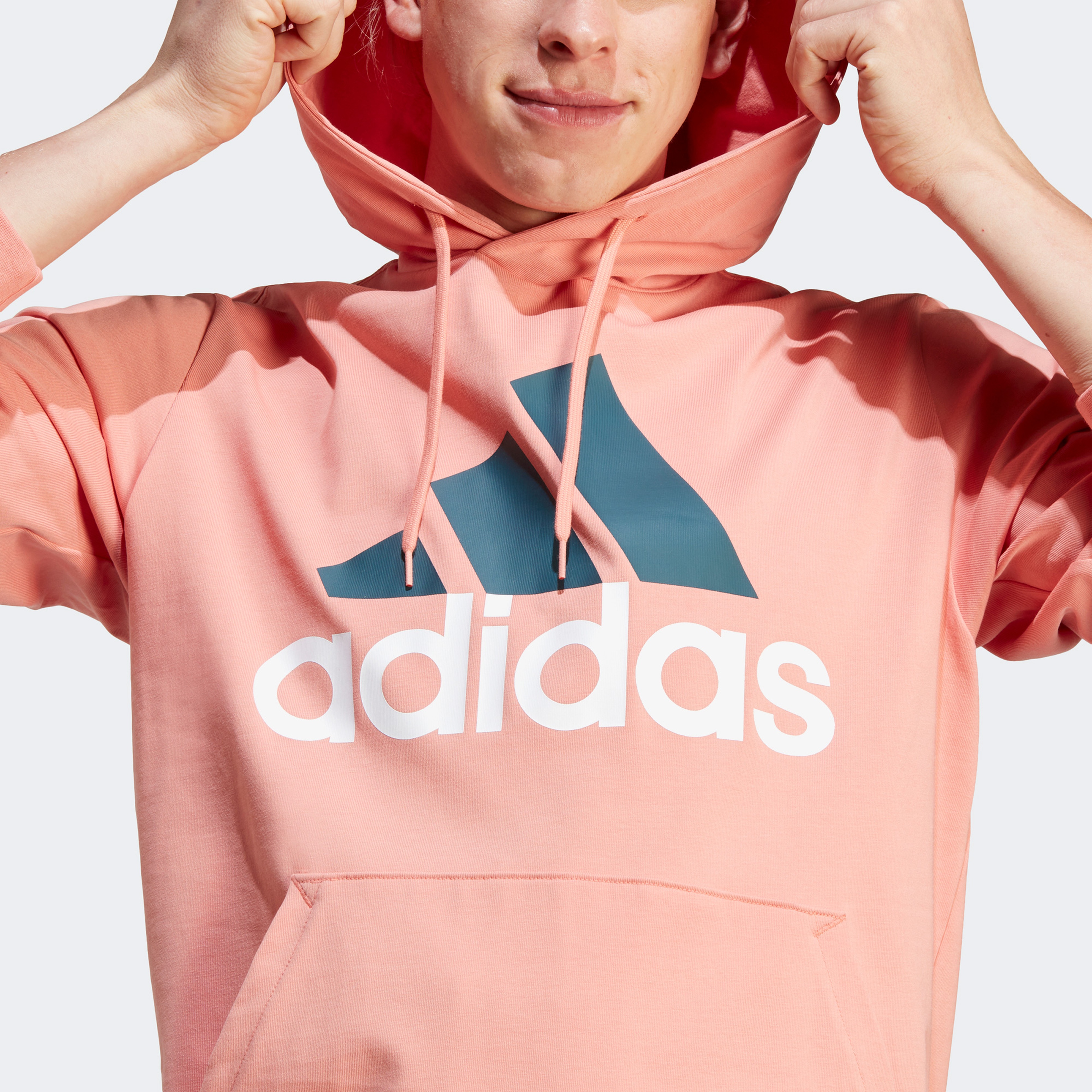 adidas Essentials Logo Erkek Pembe Günlük Sweatshirt