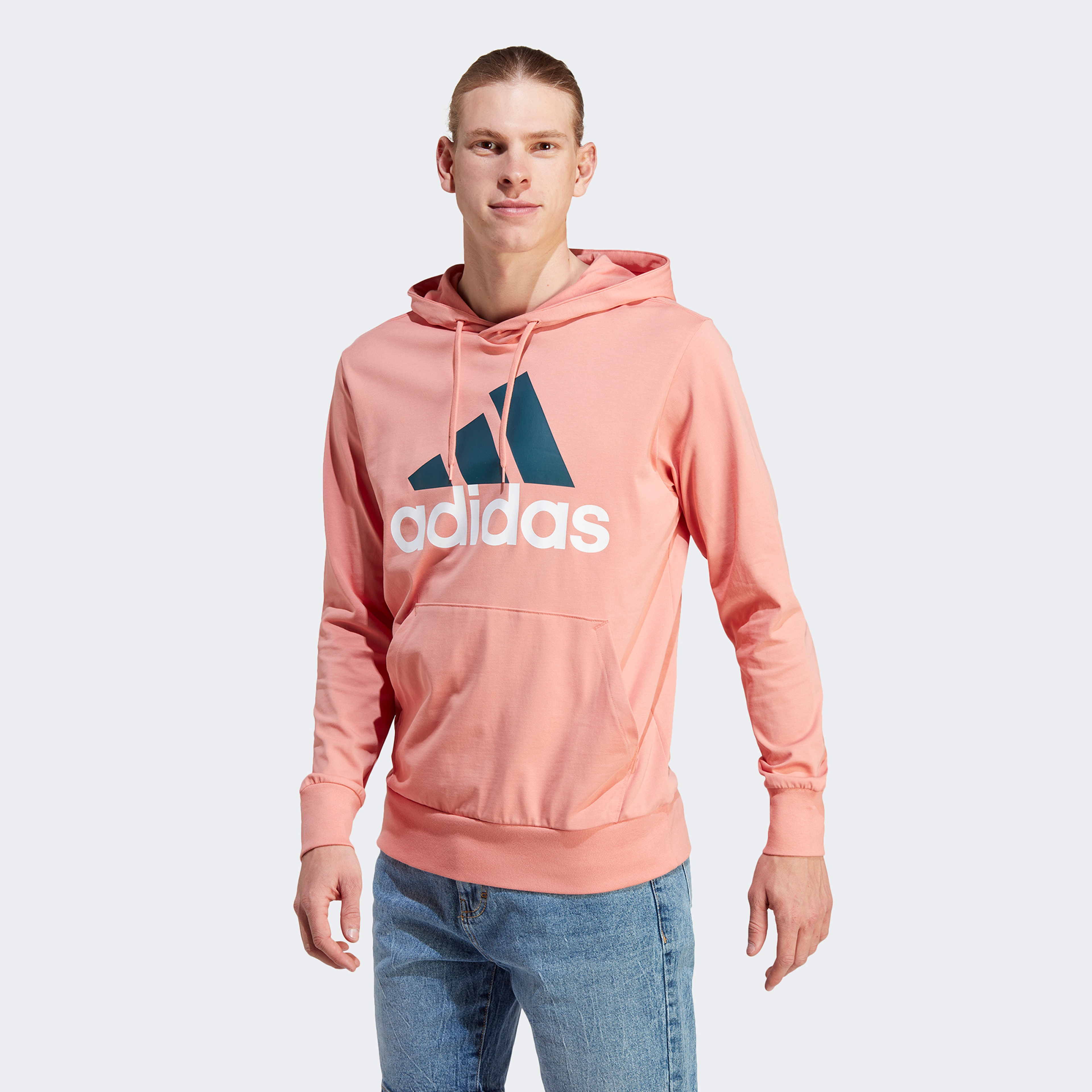 adidas Essentials Logo Erkek Pembe Günlük Sweatshirt
