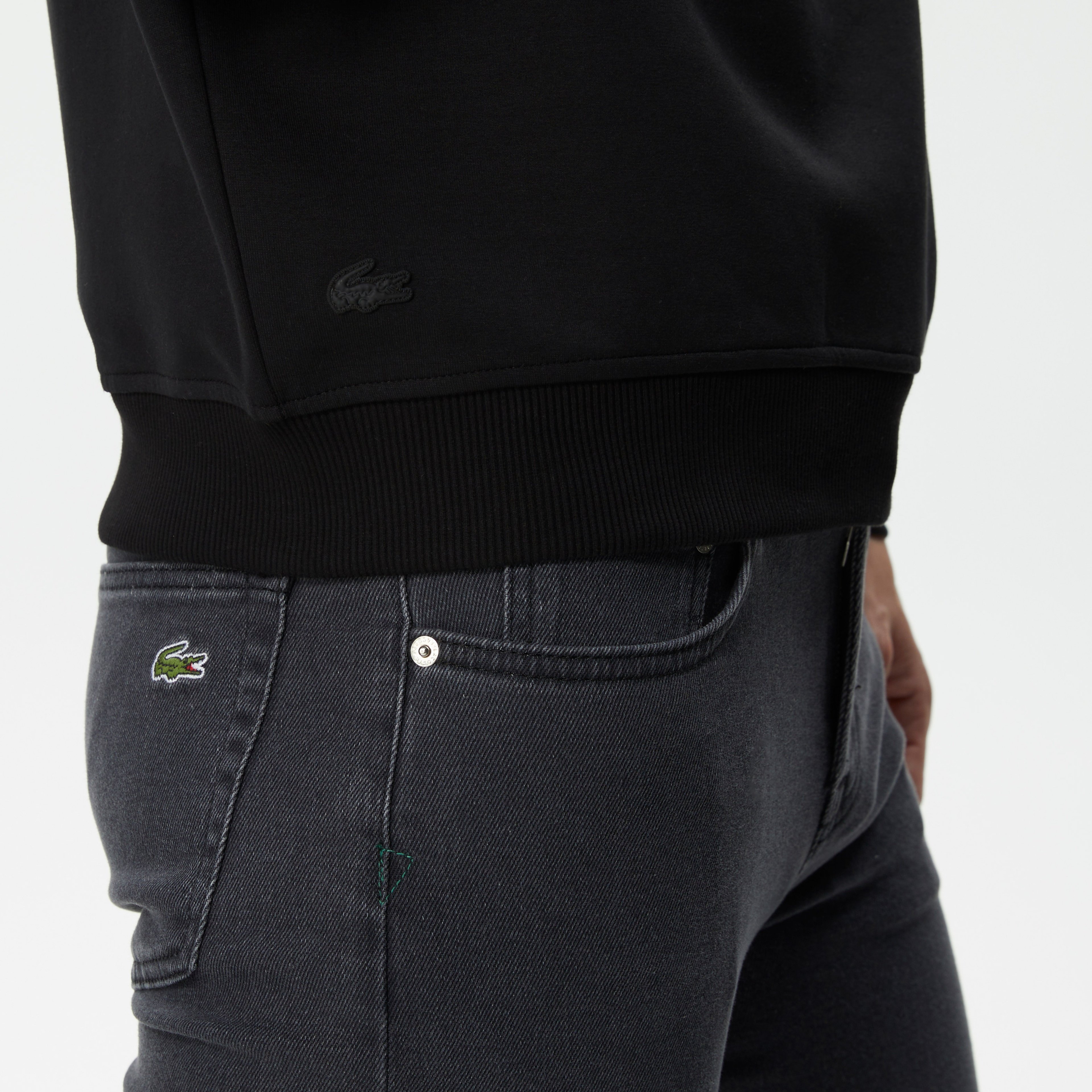 Erkek Relaxed Fit Bisiklet Yaka Baskılı Siyah Sweatshirt