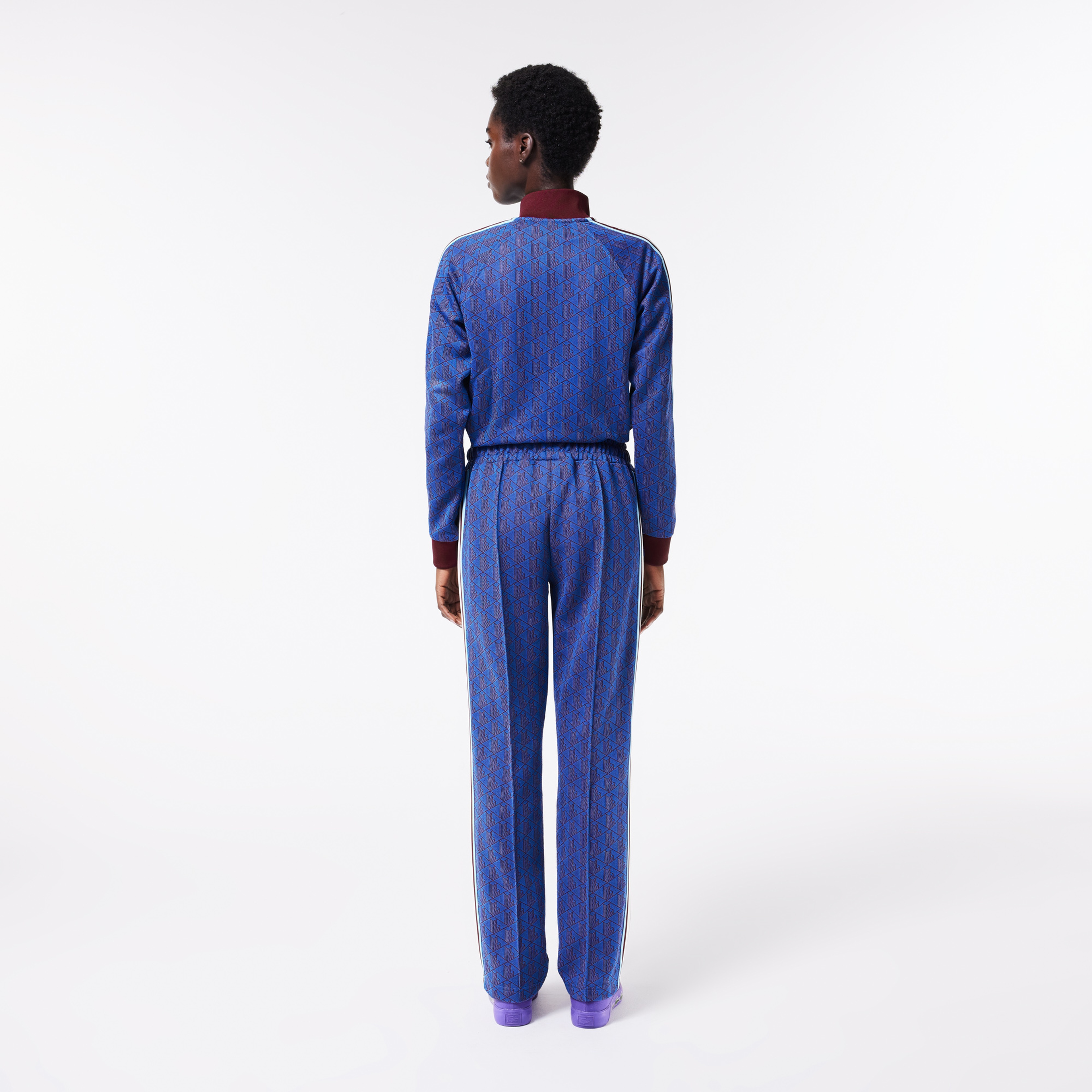 Kadın Straight Fit Monogram Mavi Eşofman Altı