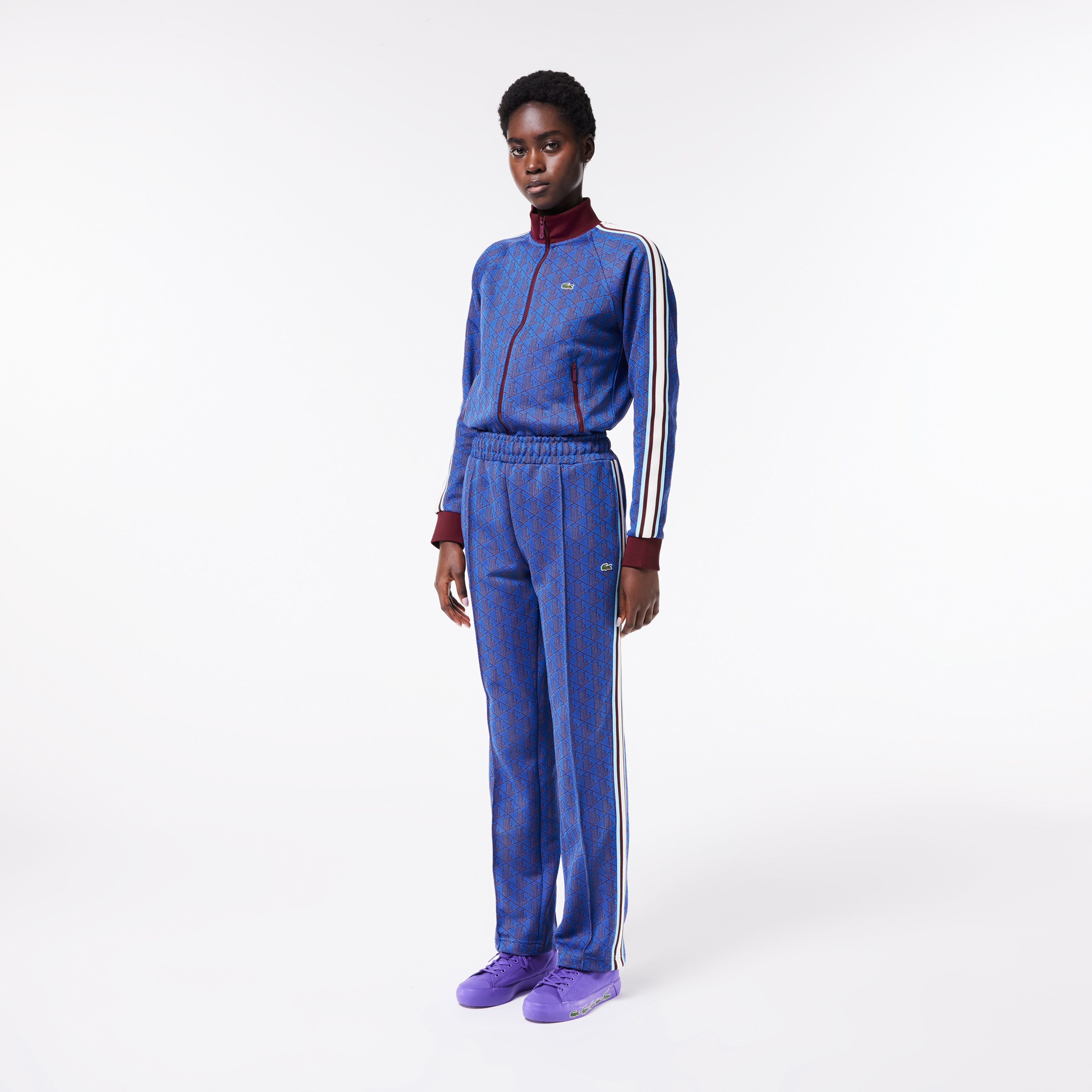 Kadın Straight Fit Monogram Mavi Eşofman Altı