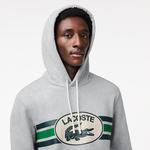 Erkek Classic Fit Kapüşonlu Baskılı Gri Sweatshirt