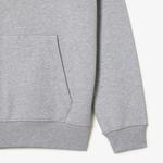 Erkek Classic Fit Kapüşonlu Baskılı Gri Sweatshirt