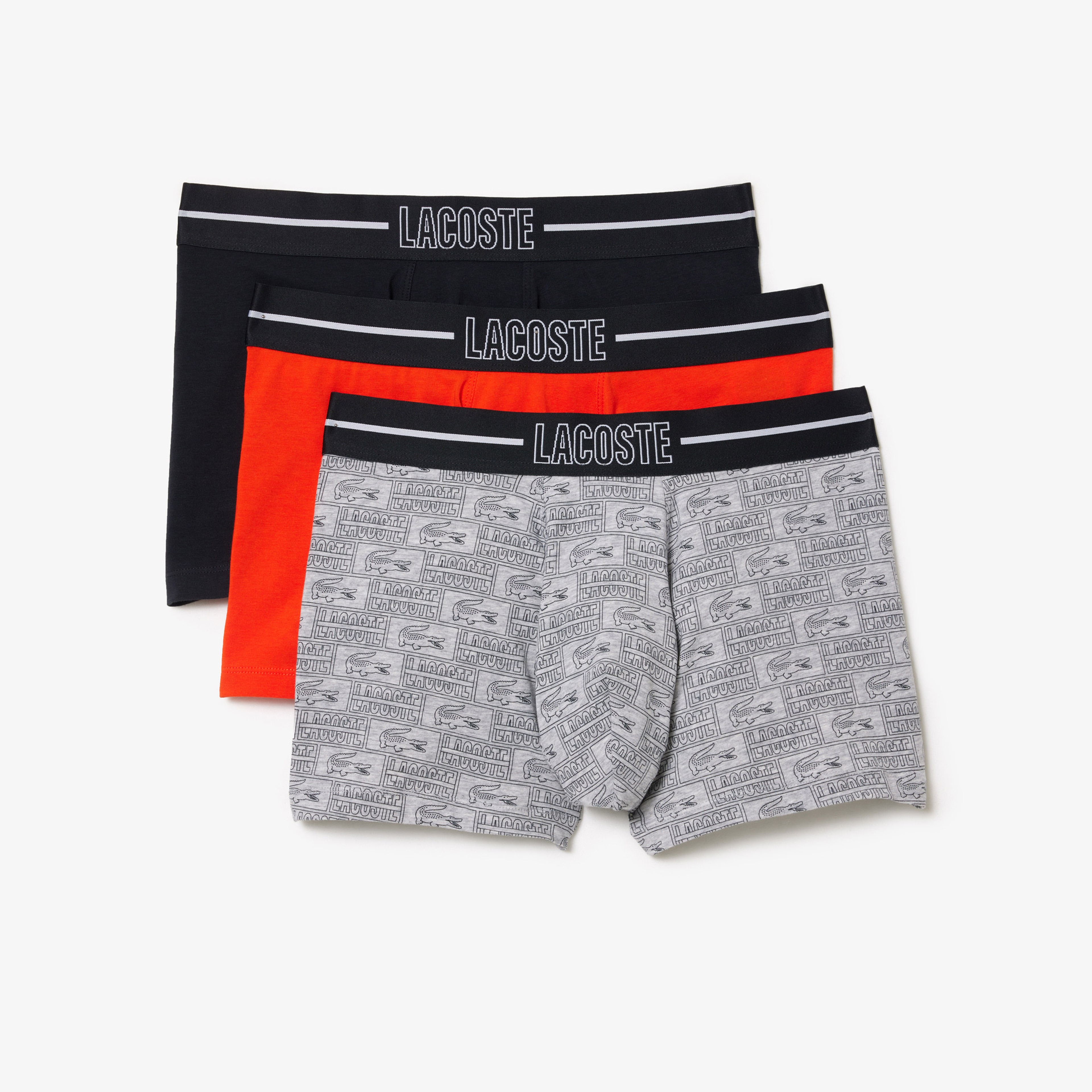 Lacoste Active Erkek Baskılı 3'lü Gri Boxer