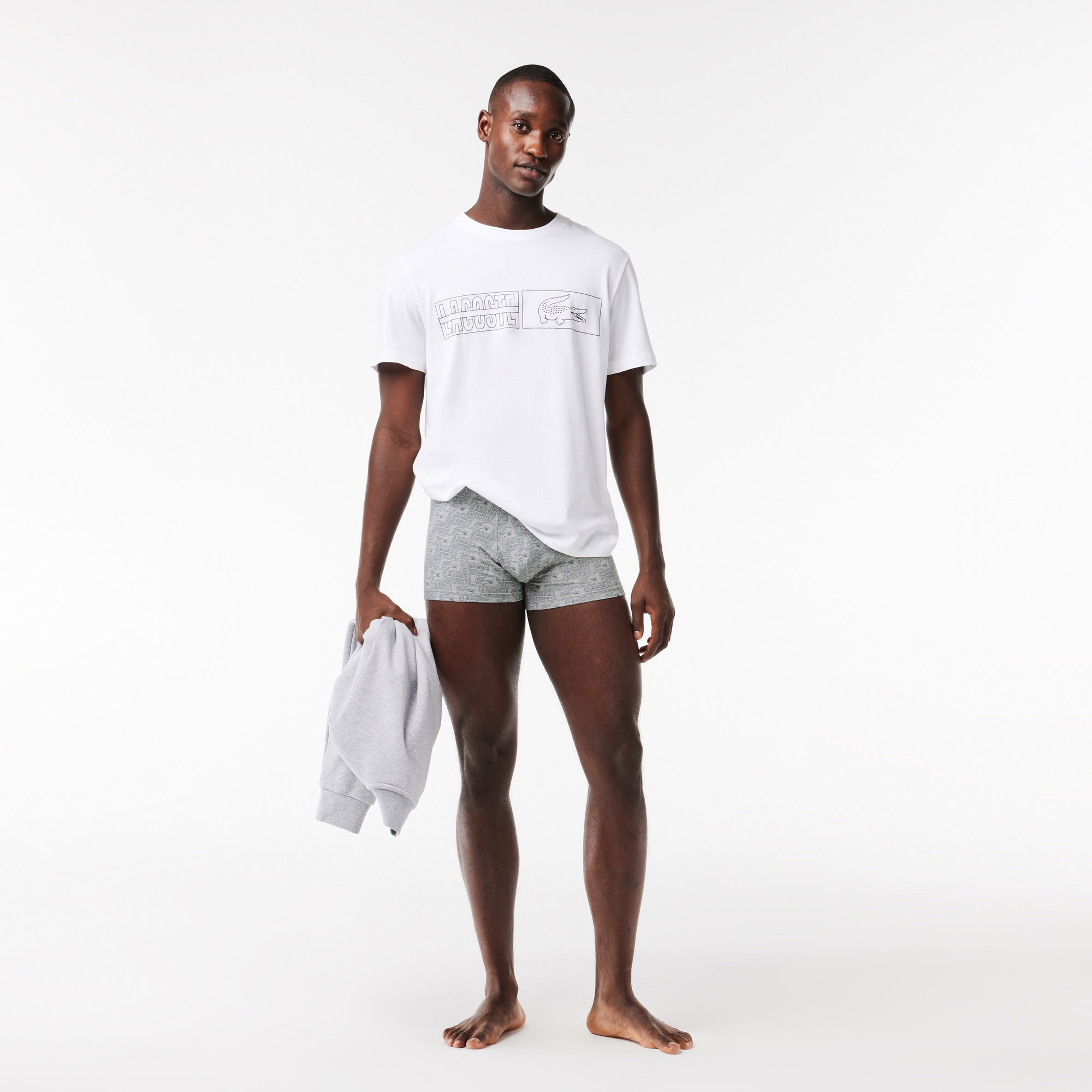 Lacoste Active Erkek Baskılı 3'lü Gri Boxer