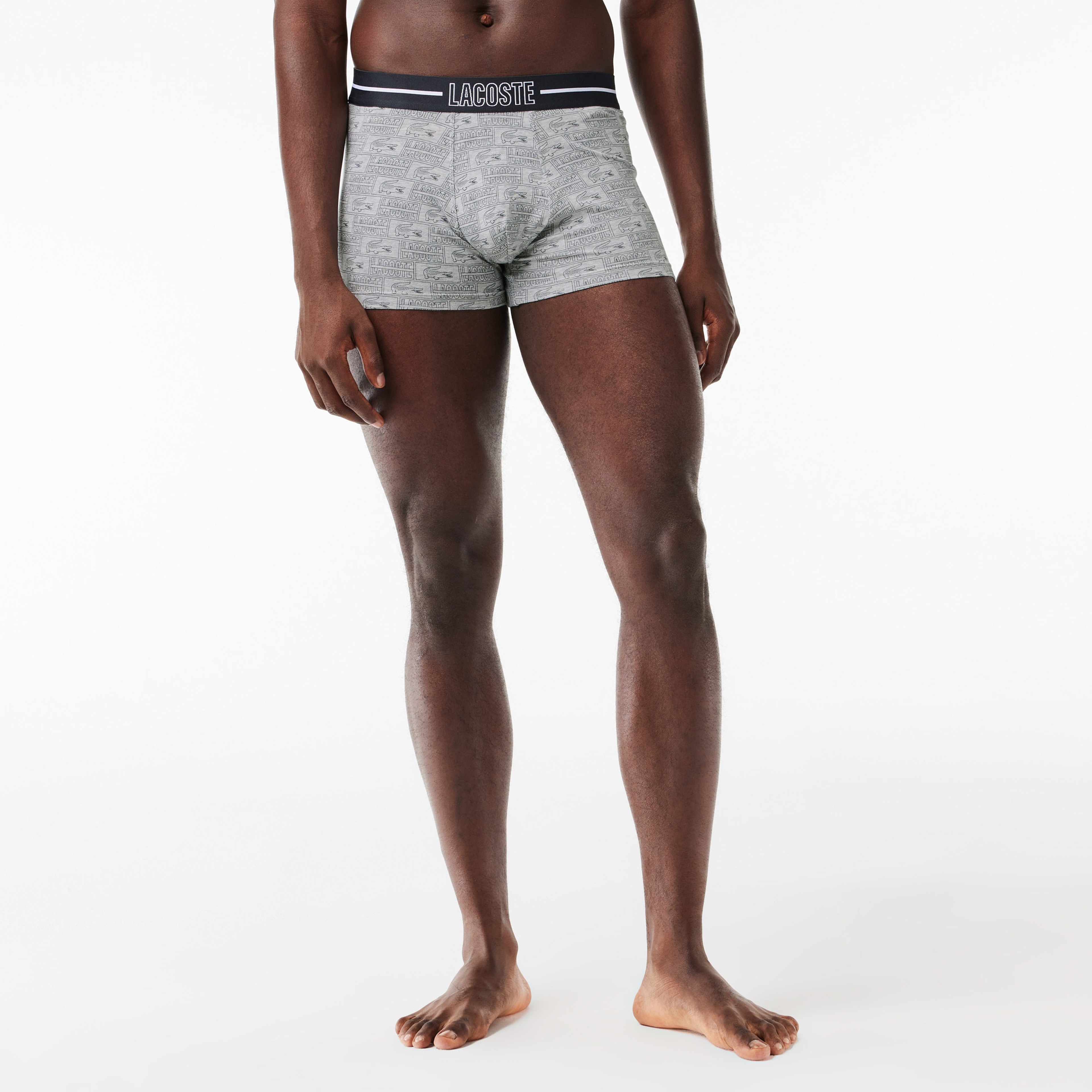 Lacoste Active Erkek Baskılı 3'lü Gri Boxer
