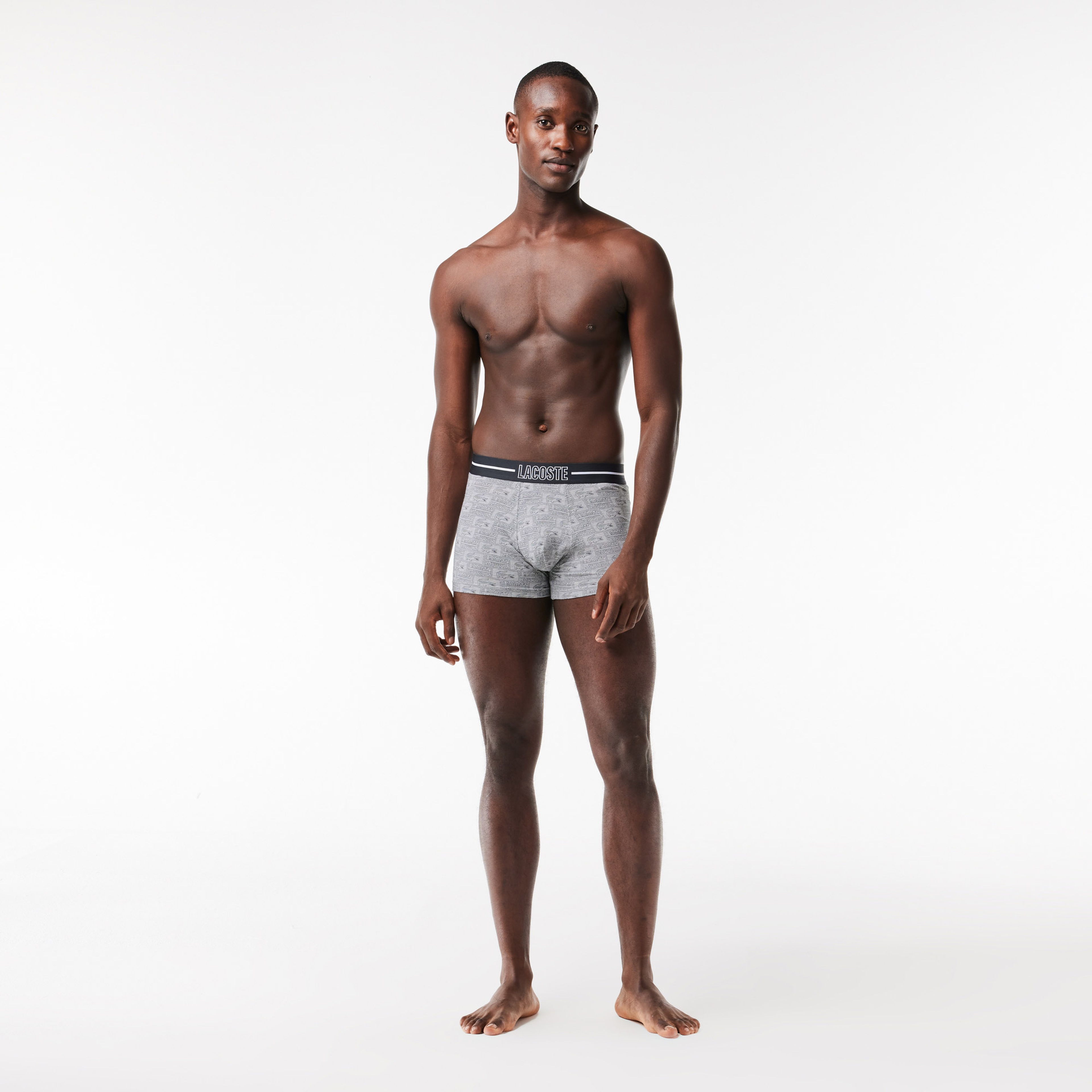 Lacoste Active Erkek Baskılı 3'lü Gri Boxer