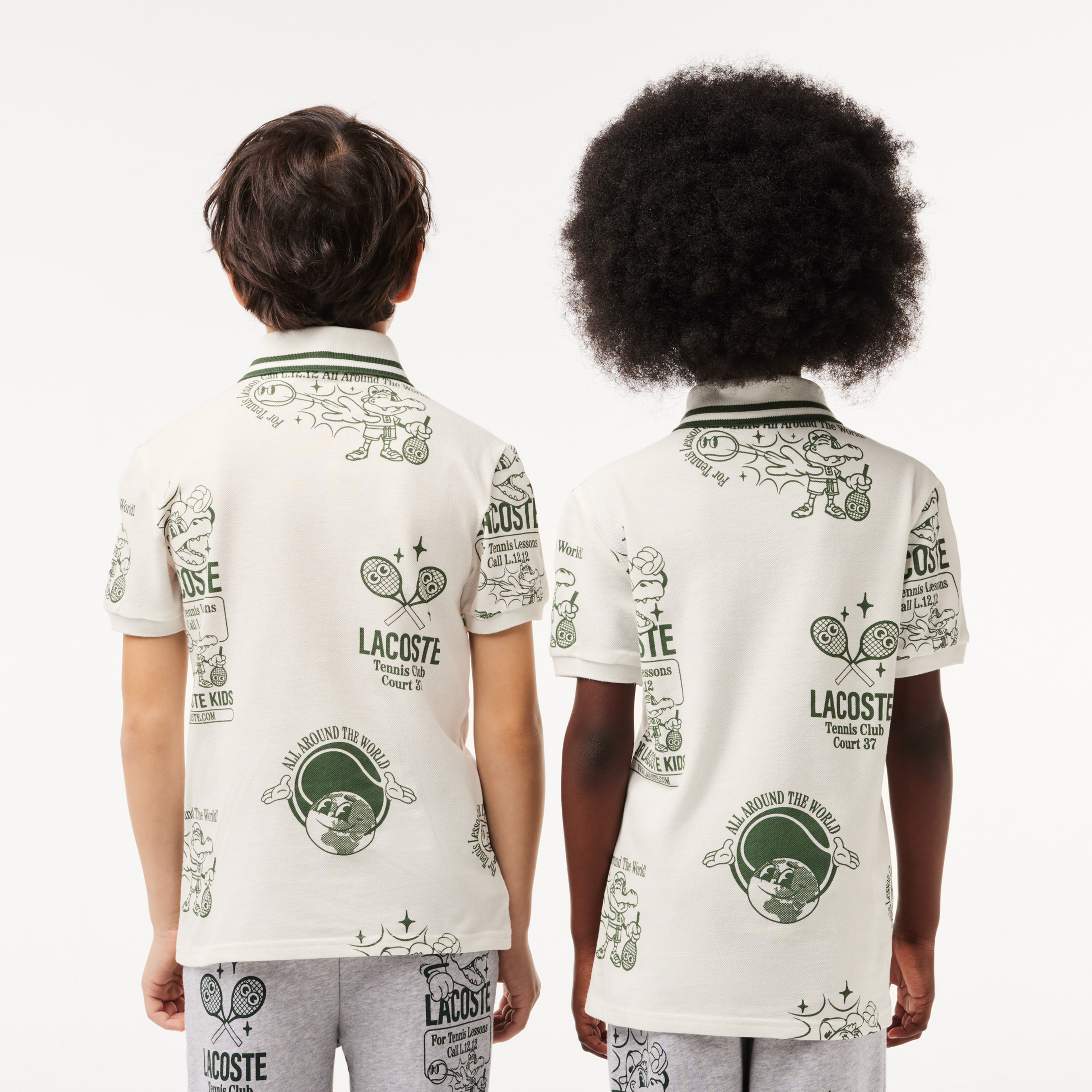 Çocuk Desenli Beyaz Polo