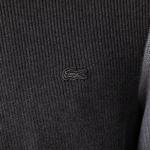 Erkek Regular Fit Uzun Kollu Bisiklet Yaka Renk Bloklu Koyu Gri Triko