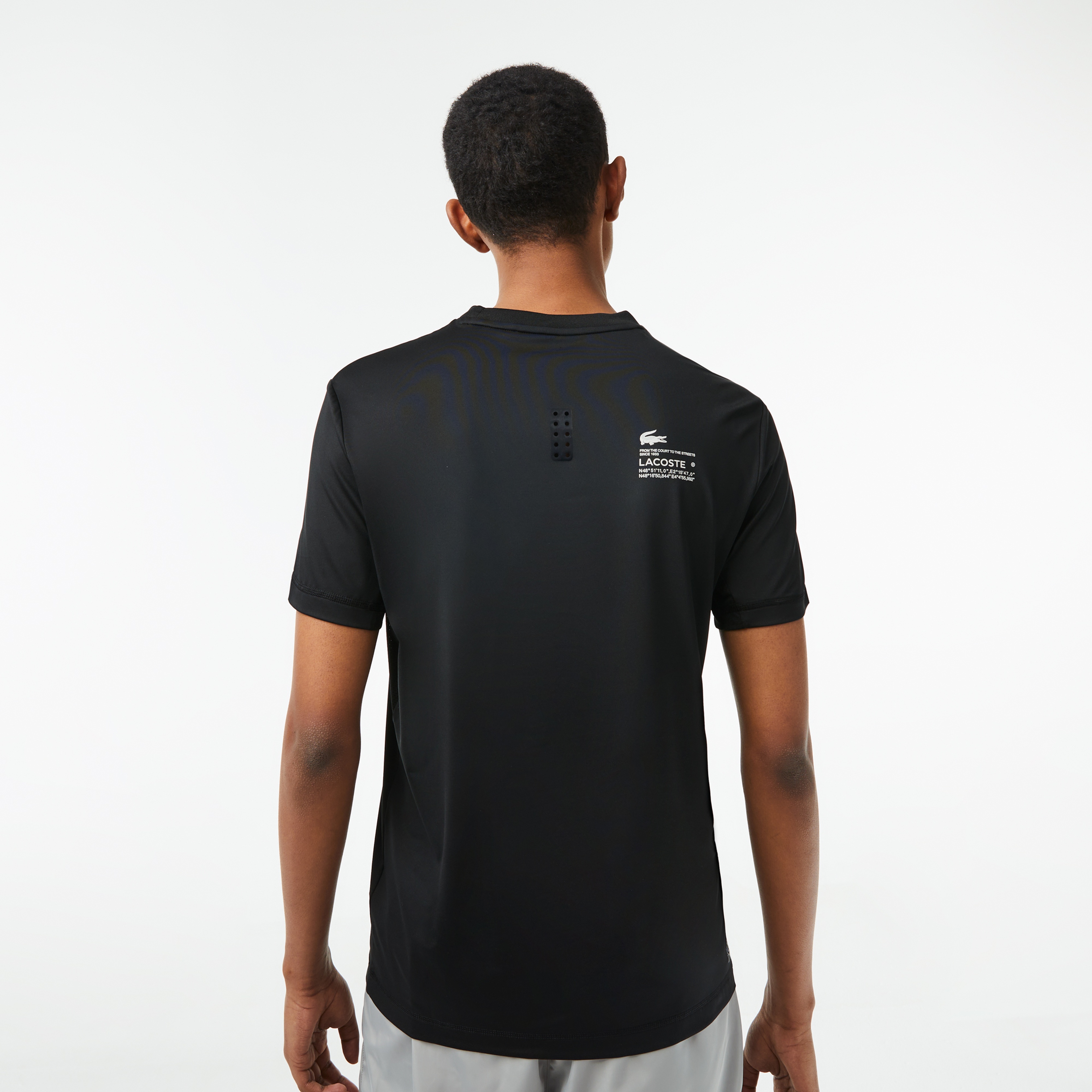 Lacoste SPORT Slim Fit Bisiklet Yaka Erkek Siyah T-Shirt