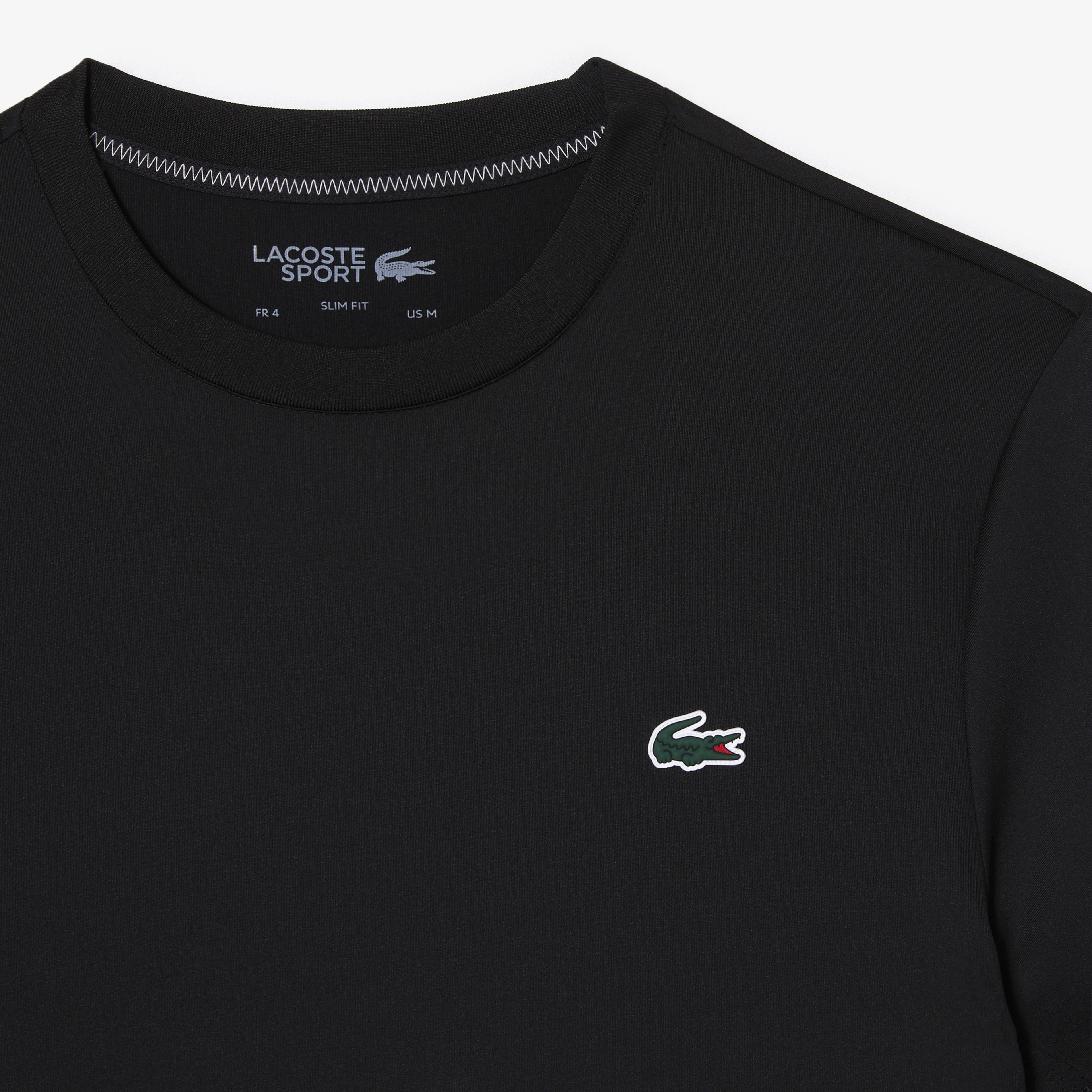 Lacoste SPORT Slim Fit Bisiklet Yaka Erkek Siyah T-Shirt