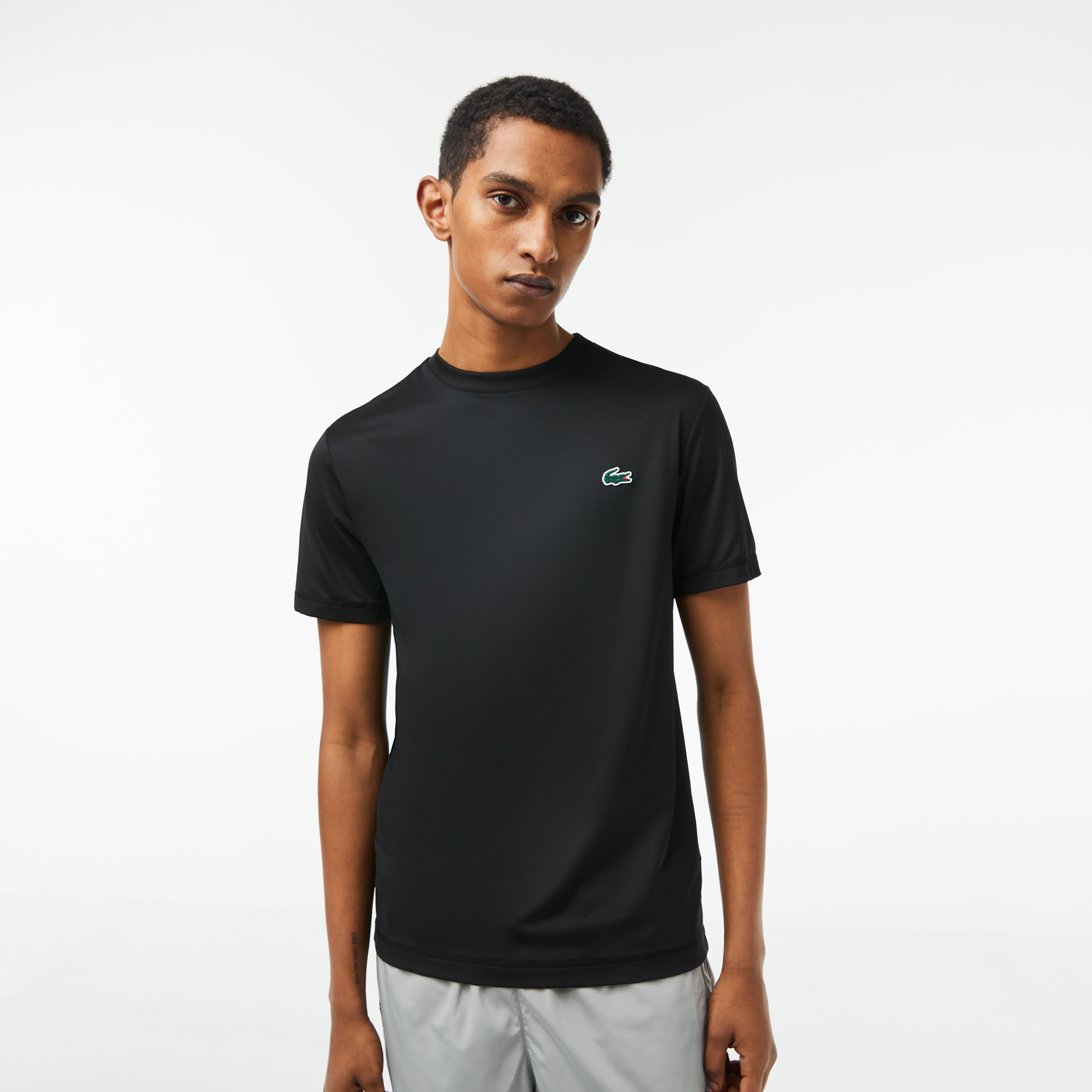 Lacoste SPORT Slim Fit Bisiklet Yaka Erkek Siyah T-Shirt
