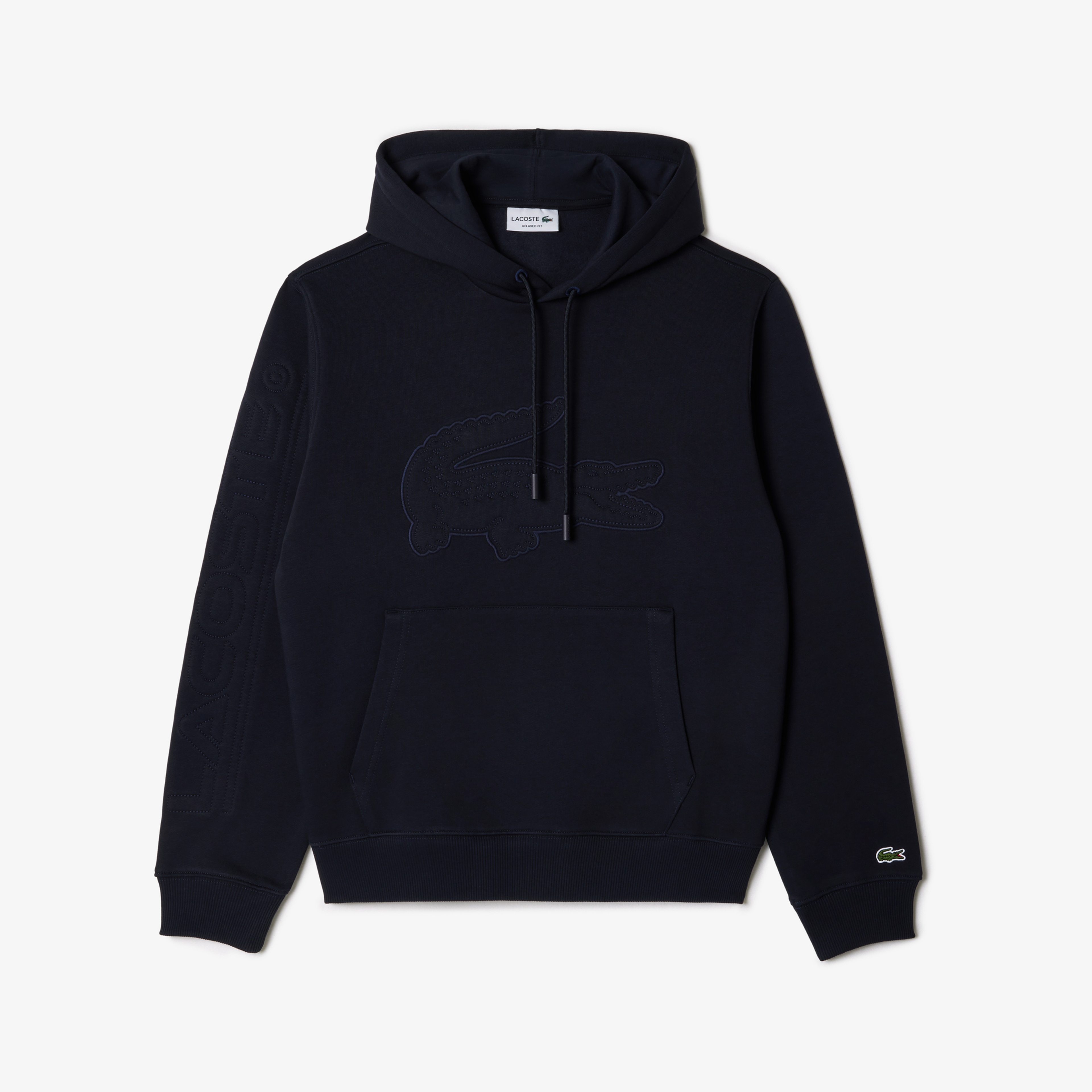 Erkek Relaxed Fit Kapüşonlu Baskılı Siyah Sweatshirt