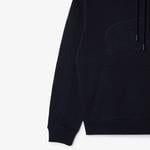Erkek Relaxed Fit Kapüşonlu Baskılı Siyah Sweatshirt