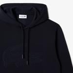 Erkek Relaxed Fit Kapüşonlu Baskılı Siyah Sweatshirt