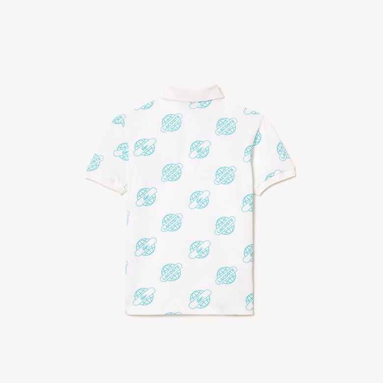 Erkek Çocuk Baskılı Beyaz Polo