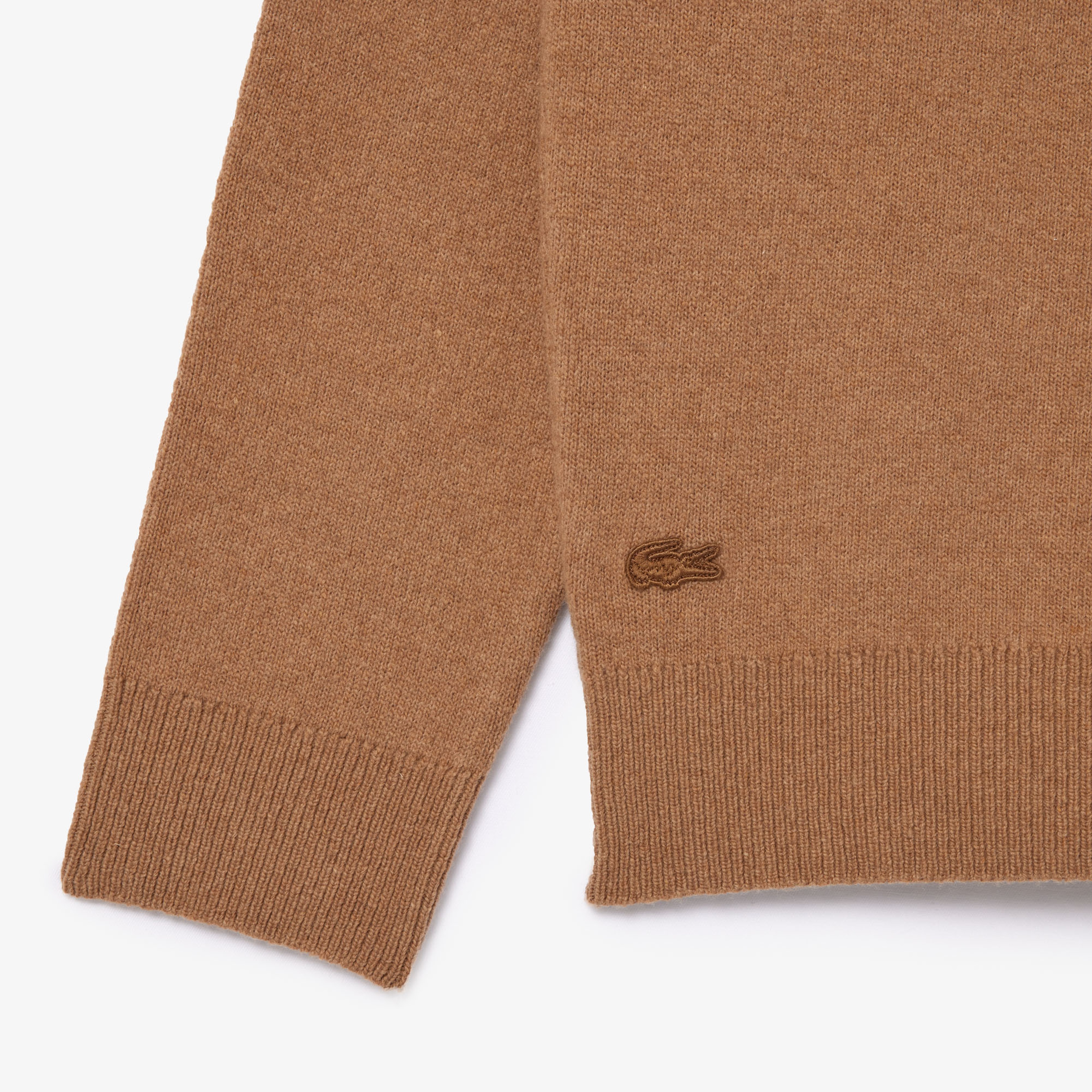 Unisex Classic Fit Bisiklet Yaka Bej Triko