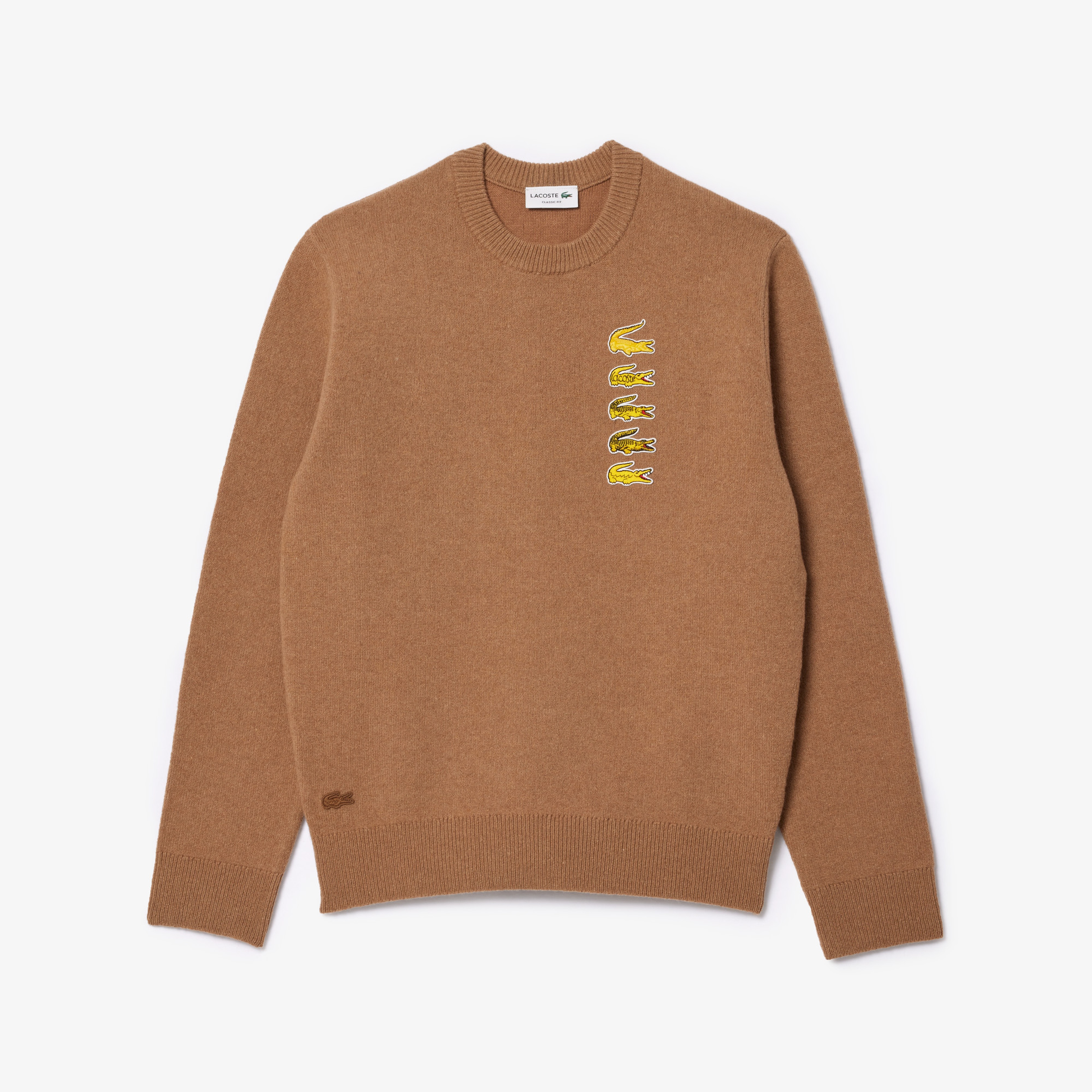 Unisex Classic Fit Bisiklet Yaka Bej Triko