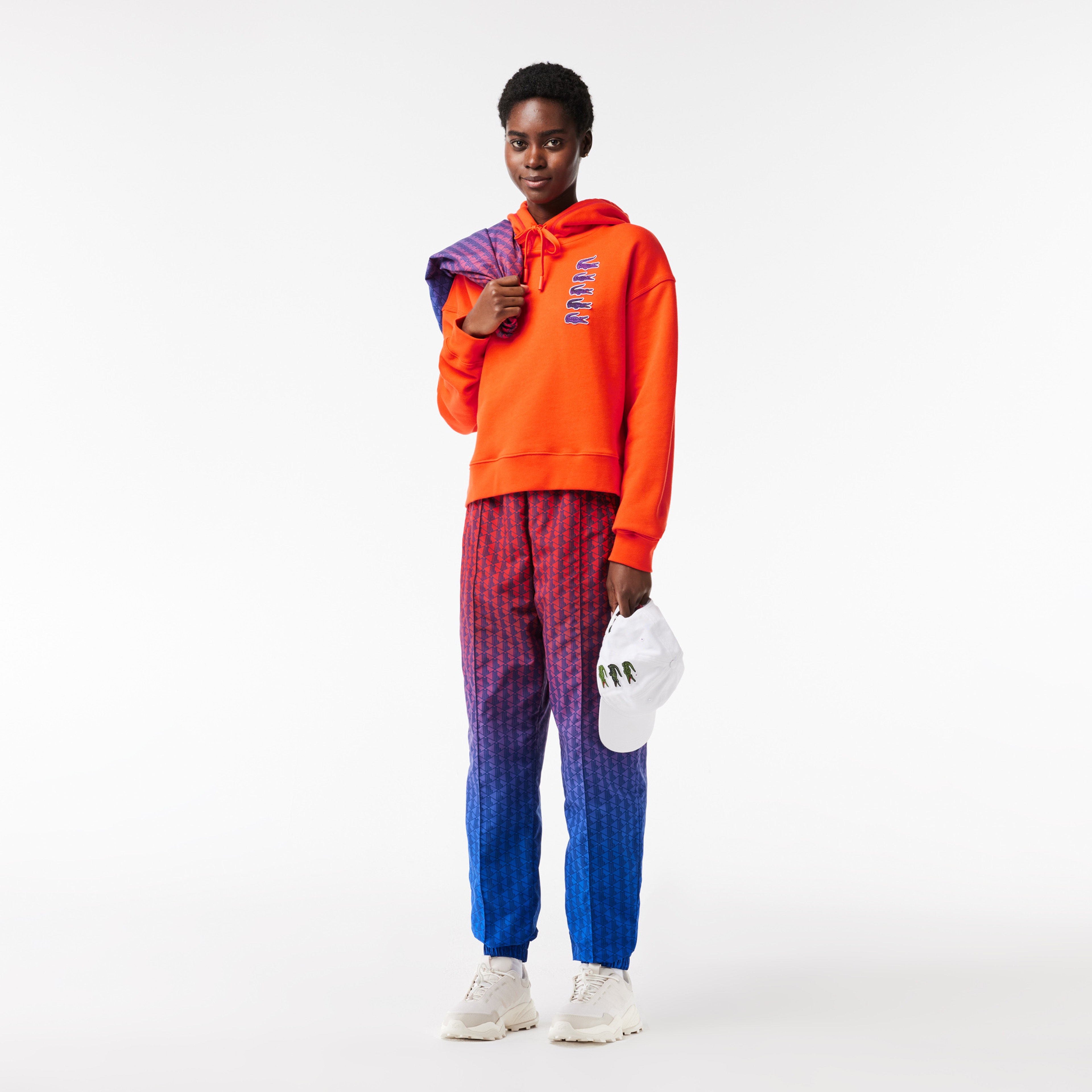 Kadın Relaxed Fit Kapüşonlu Turuncu Sweatshirt