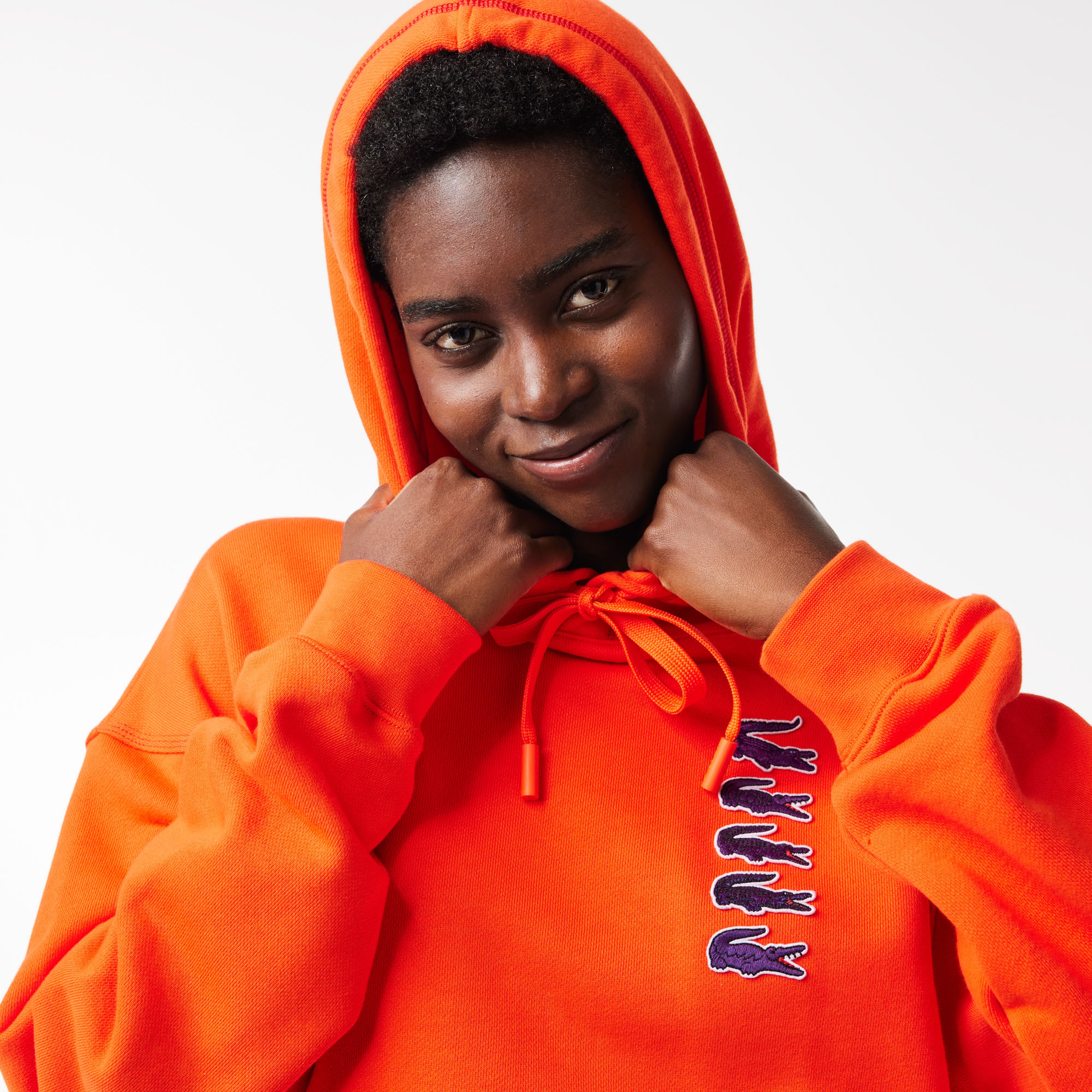 Kadın Relaxed Fit Kapüşonlu Turuncu Sweatshirt