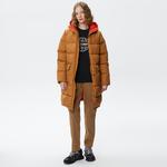 Kadın Kapüşonlu Çift Taraflı Kahverengi Mont