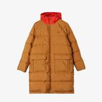 Kadın Kapüşonlu Çift Taraflı Kahverengi Mont