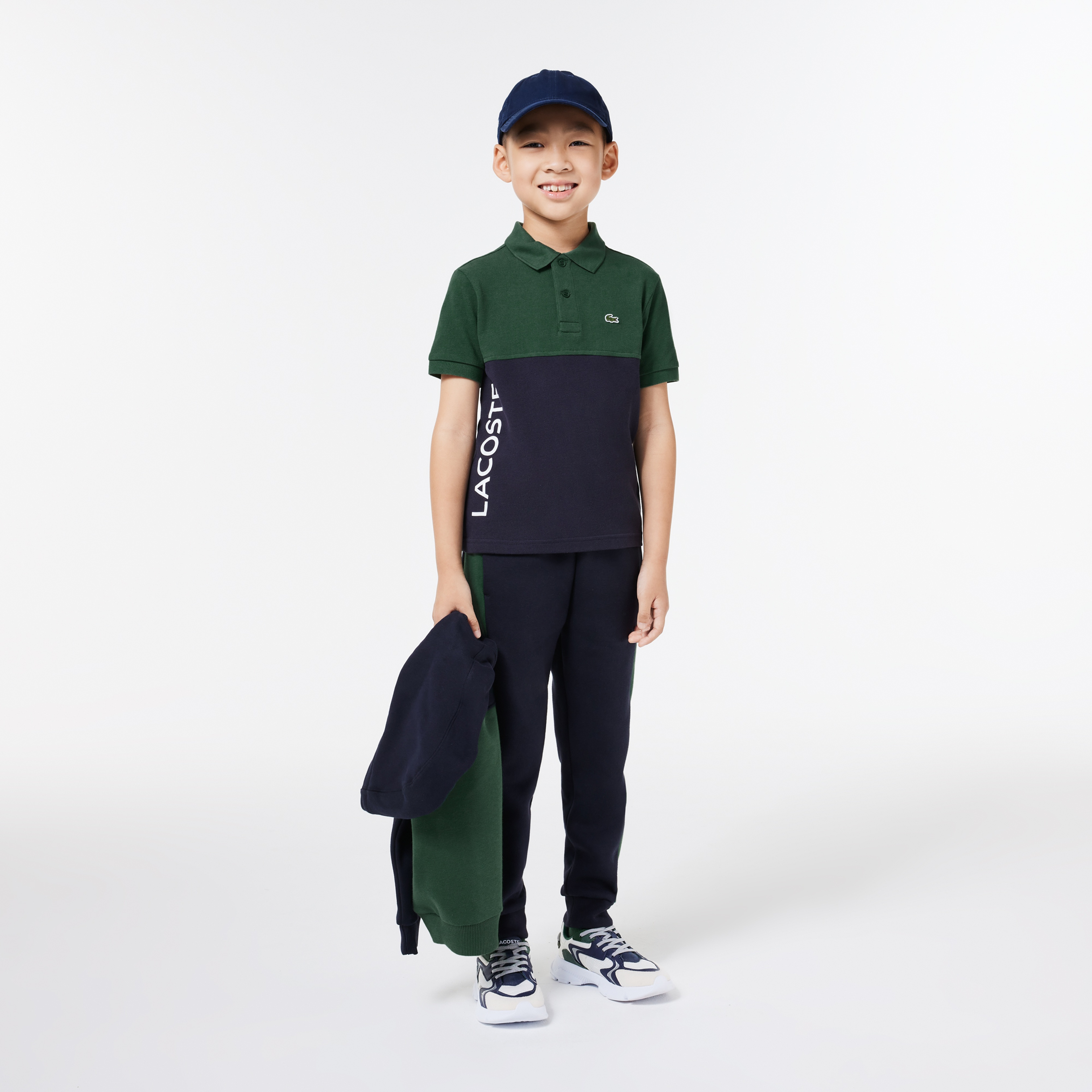 Çocuk Renk Bloklu Haki Polo