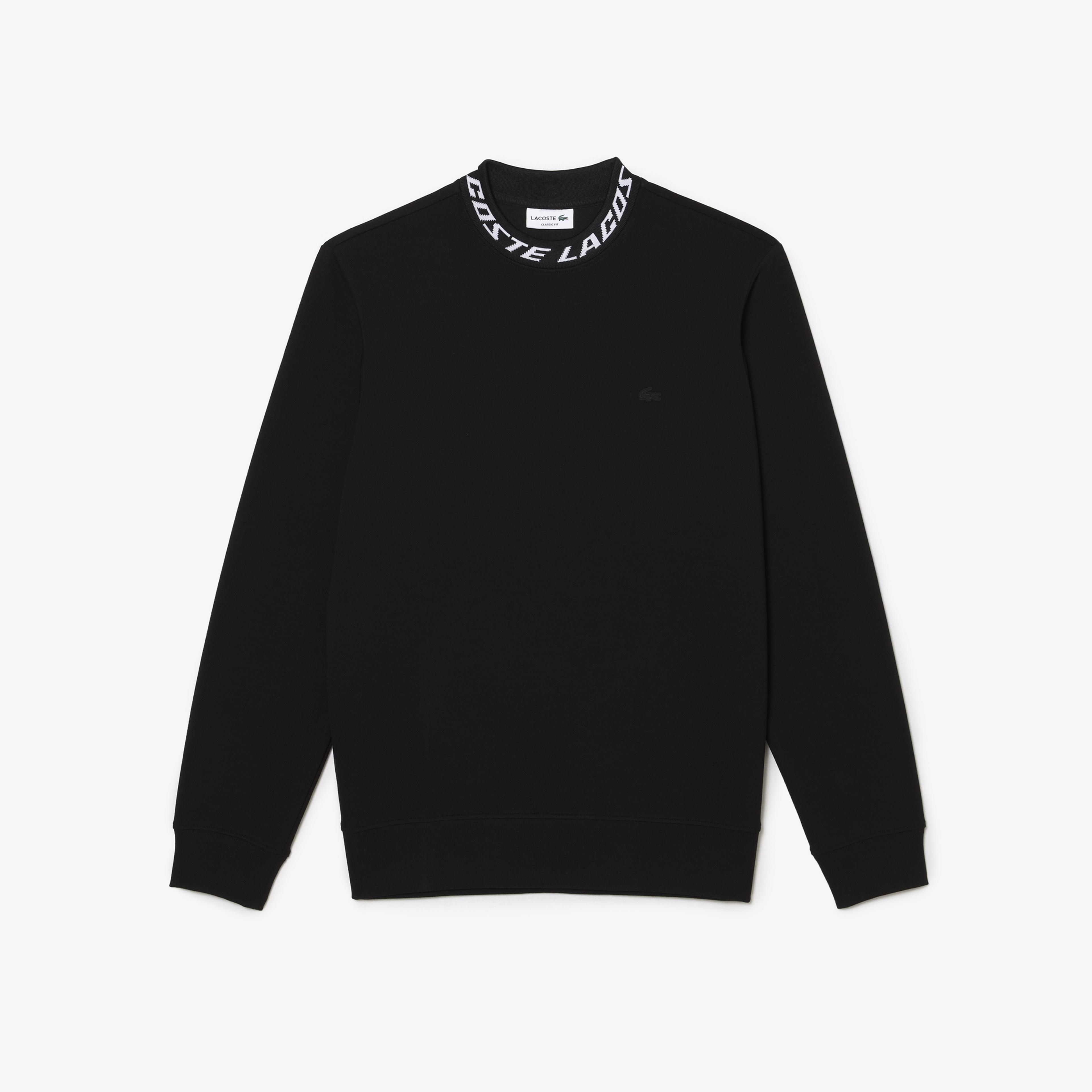 Erkek Classic Fit Bisiklet Yaka Baskılı Siyah Sweatshirt