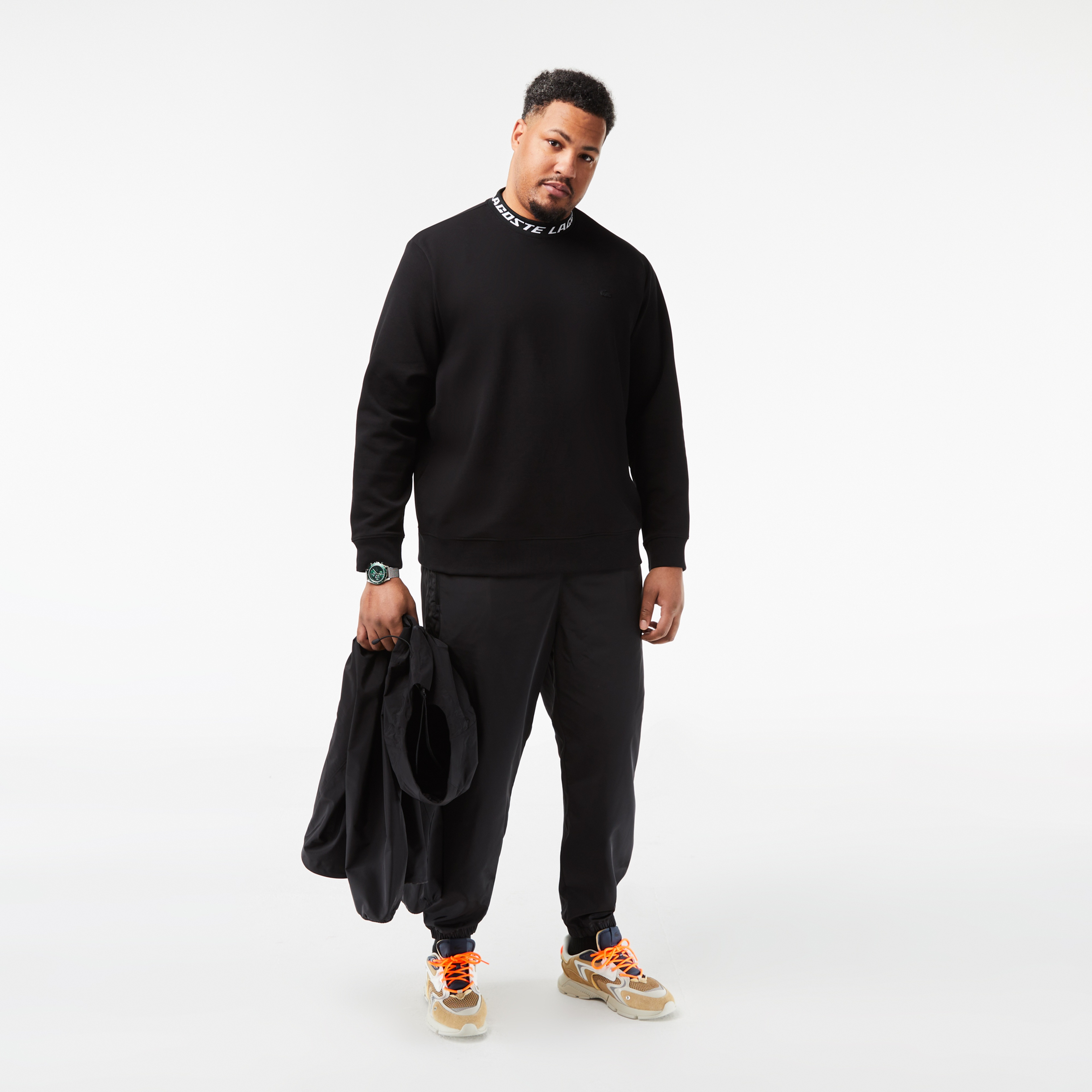 Erkek Classic Fit Bisiklet Yaka Baskılı Siyah Sweatshirt