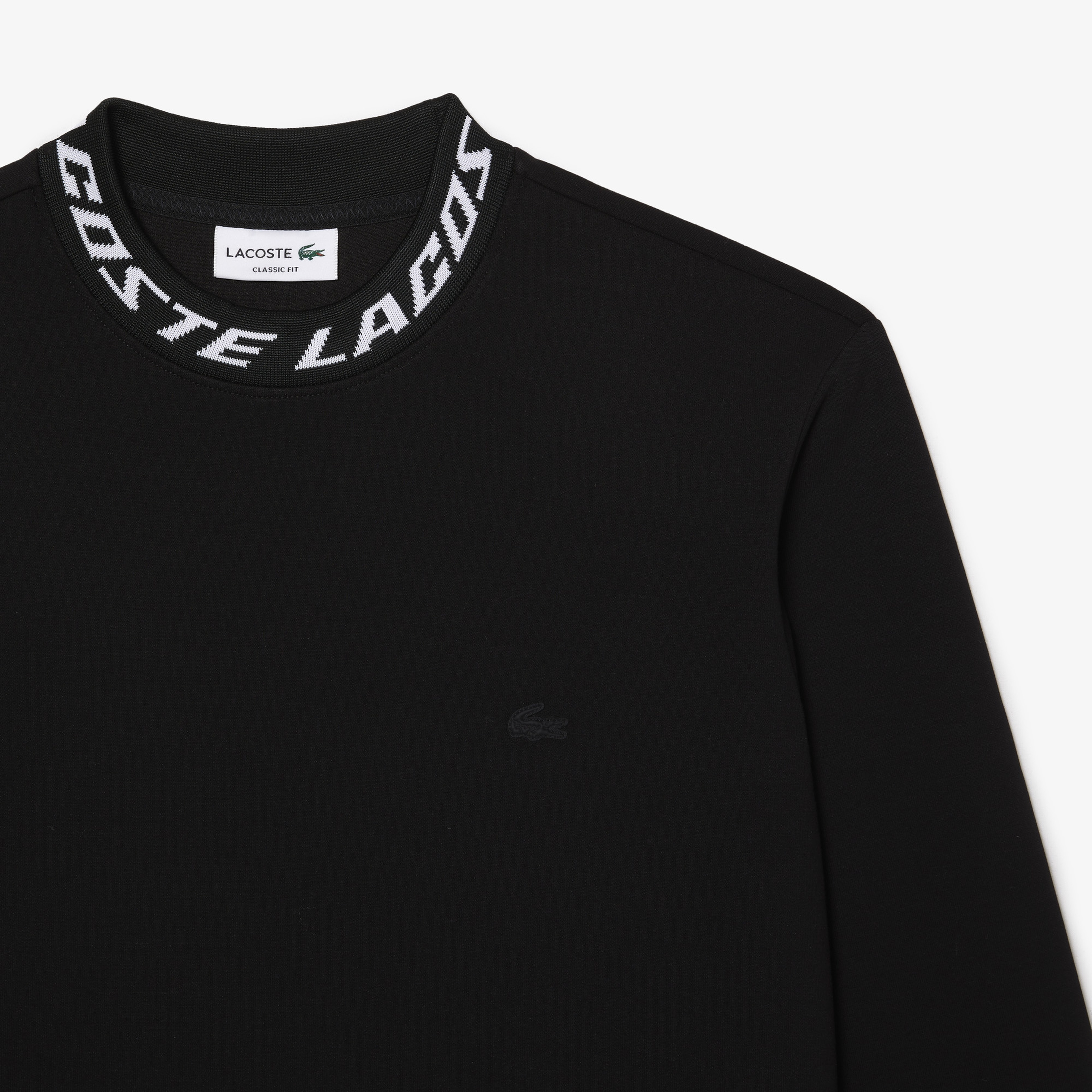 Erkek Classic Fit Bisiklet Yaka Baskılı Siyah Sweatshirt
