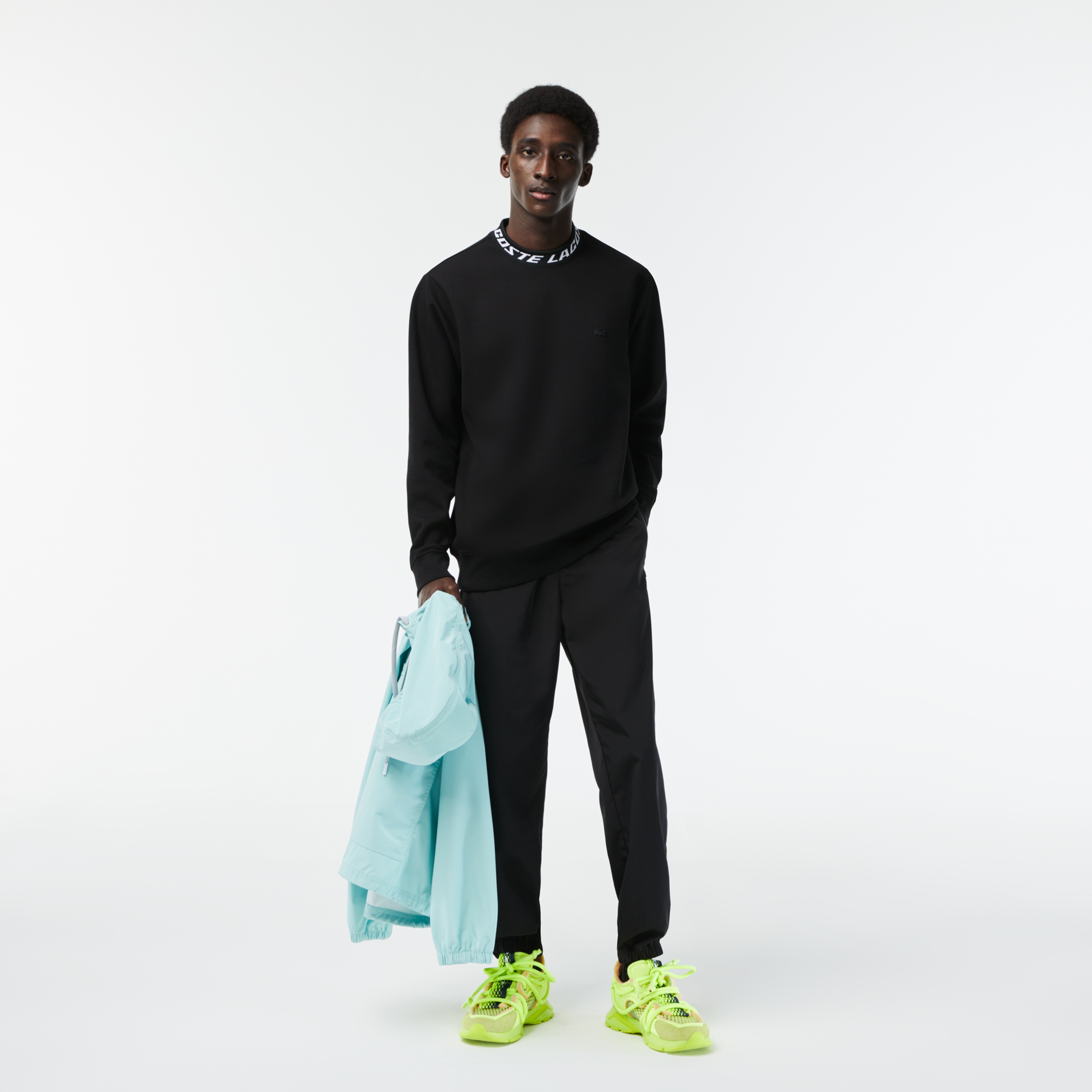 Erkek Classic Fit Bisiklet Yaka Baskılı Siyah Sweatshirt