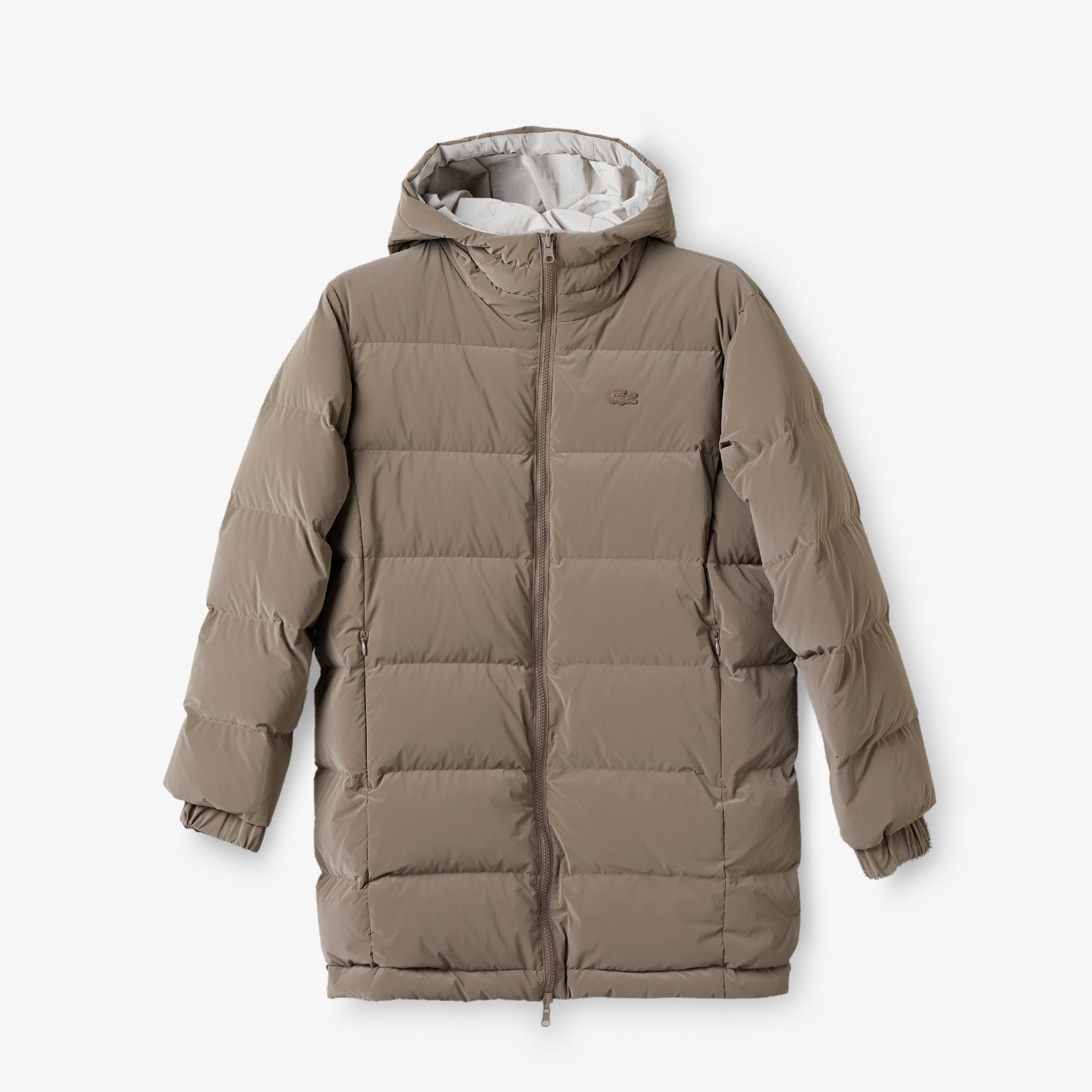 Kadın Kapüşonlu Çift Taraflı Beyaz Şişme Mont