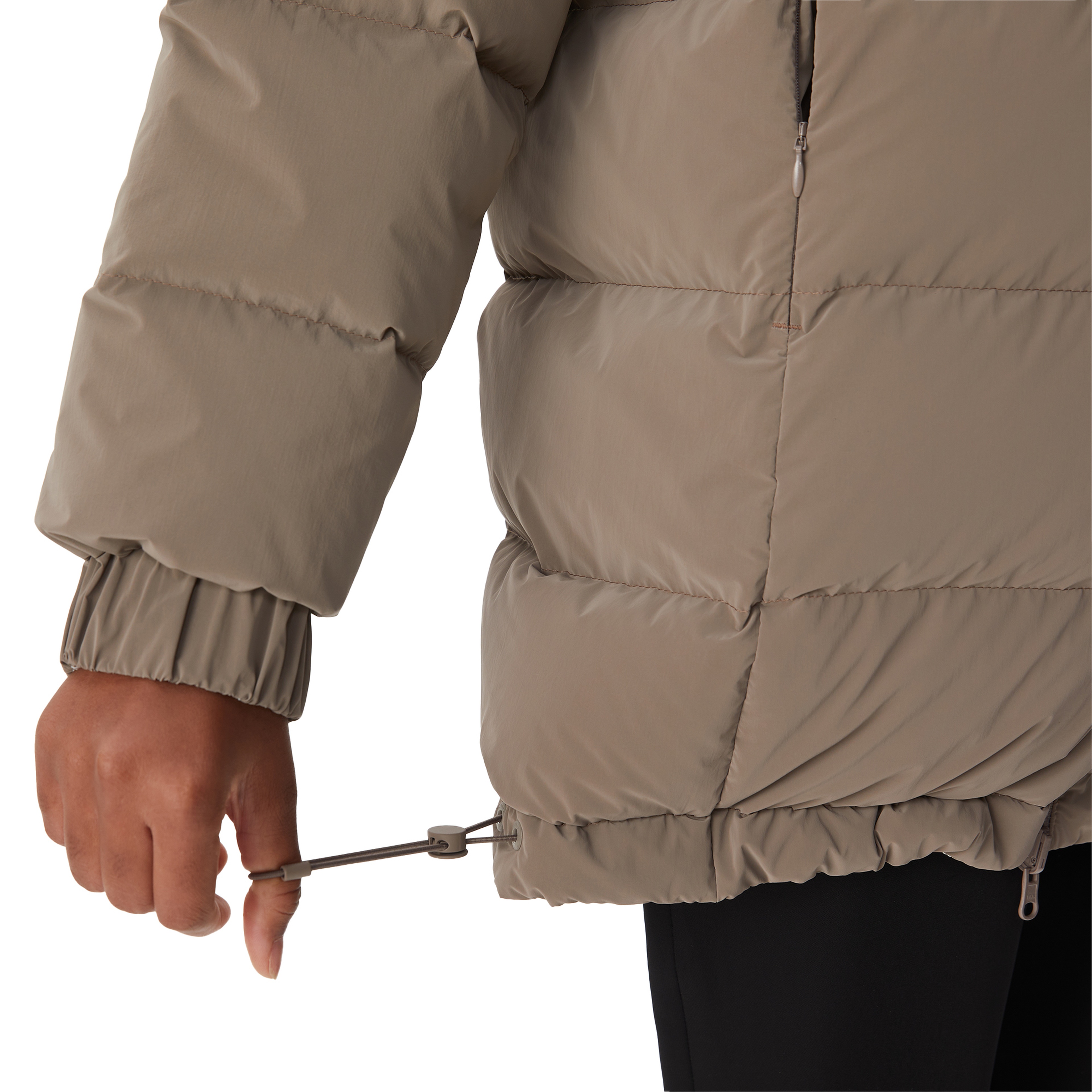 Kadın Kapüşonlu Çift Taraflı Beyaz Şişme Mont