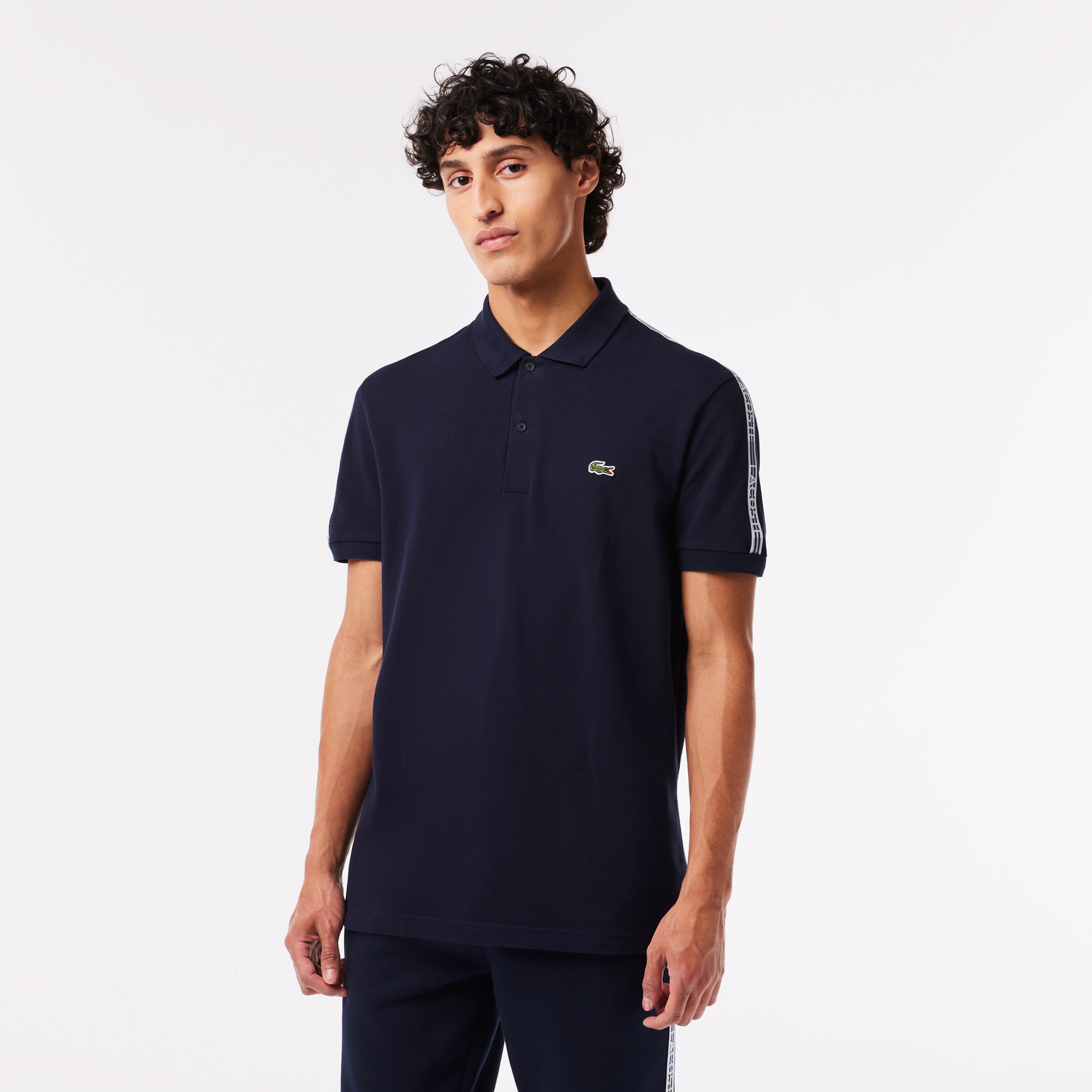 Erkek Regular Fit Baskılı Lacivert Polo