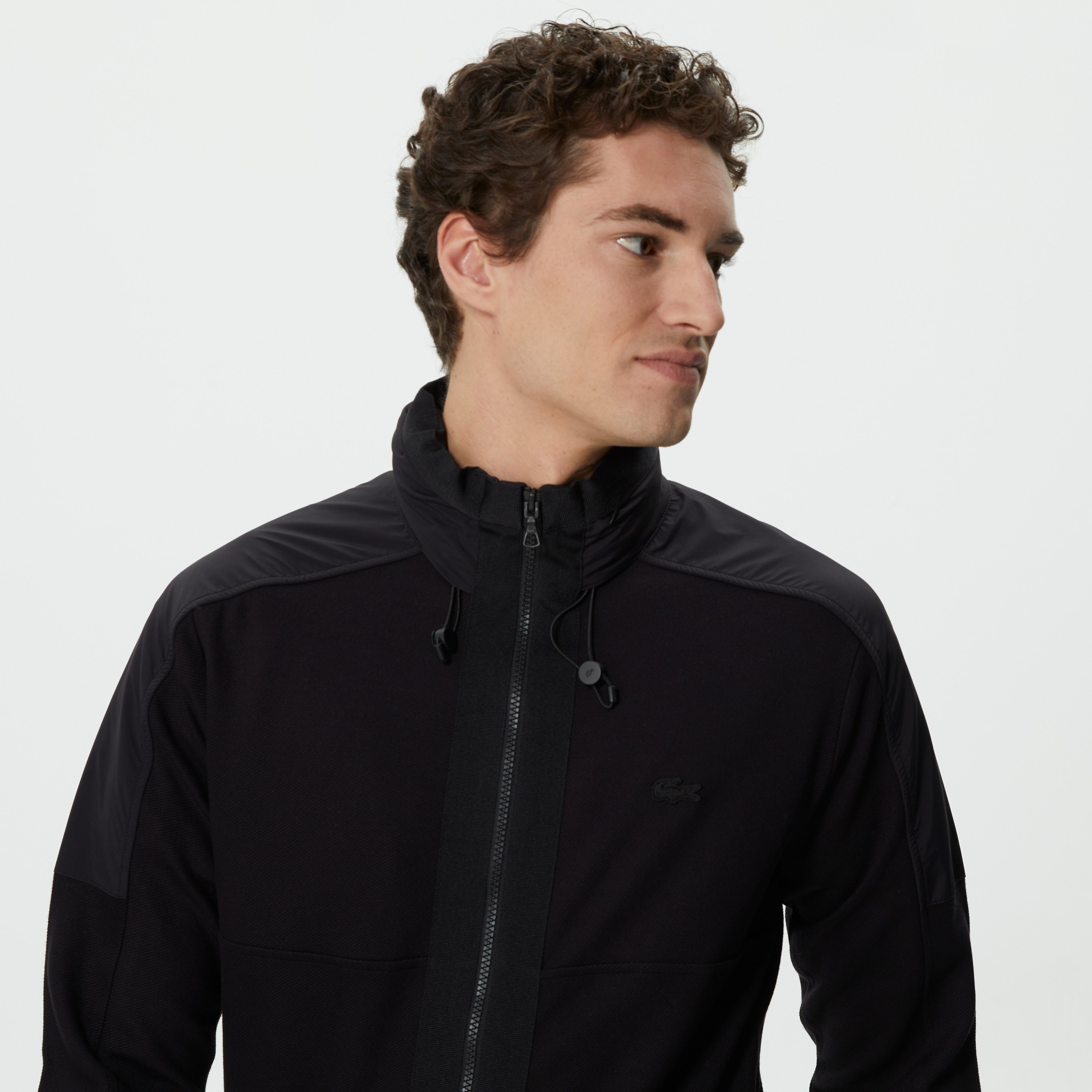 Erkek Regular Fit Fermuarlı Siyah Sweatshirt