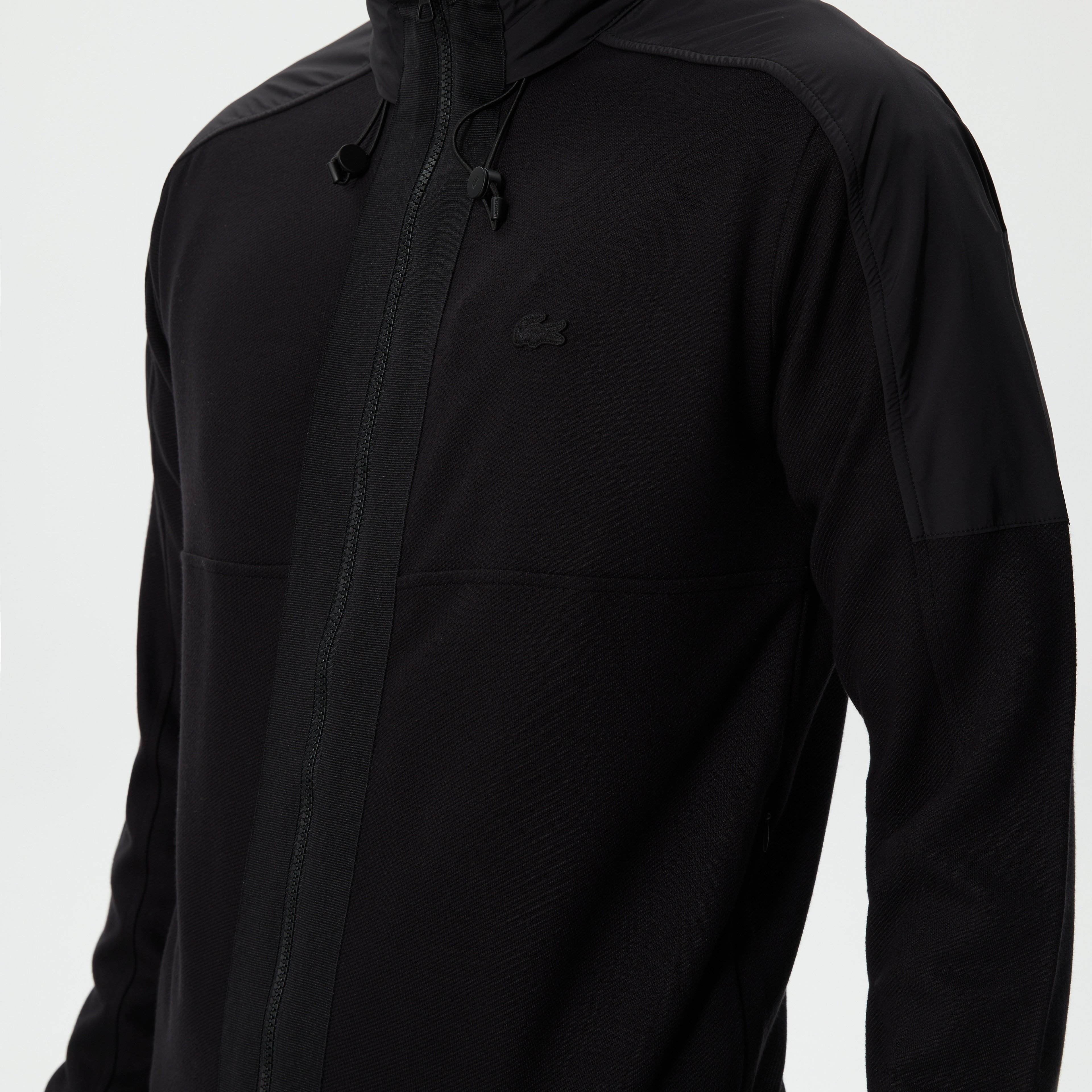 Erkek Regular Fit Fermuarlı Siyah Sweatshirt