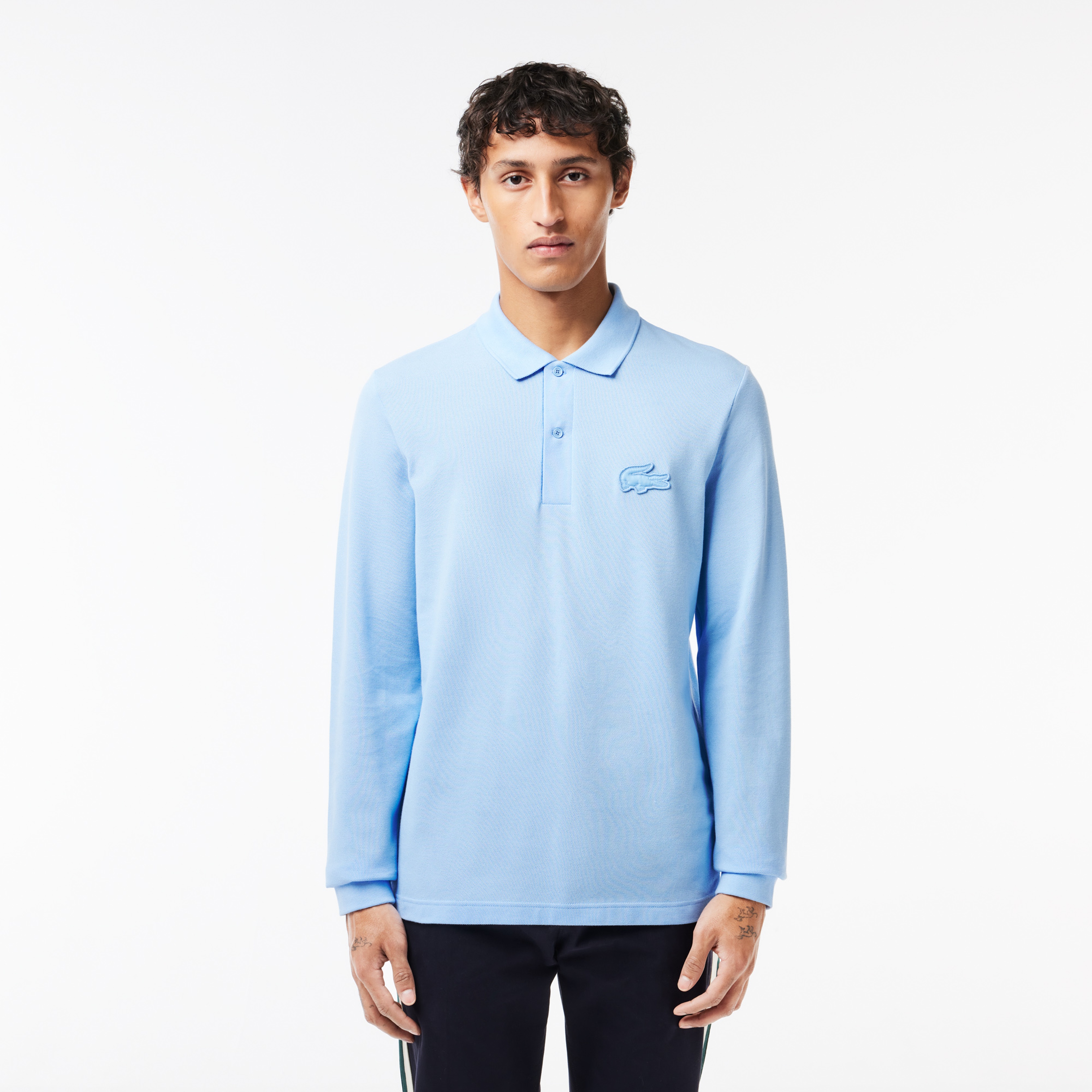 Erkek Regular Fit Uzun Kollu L.12.12 Açık Mavi Polo