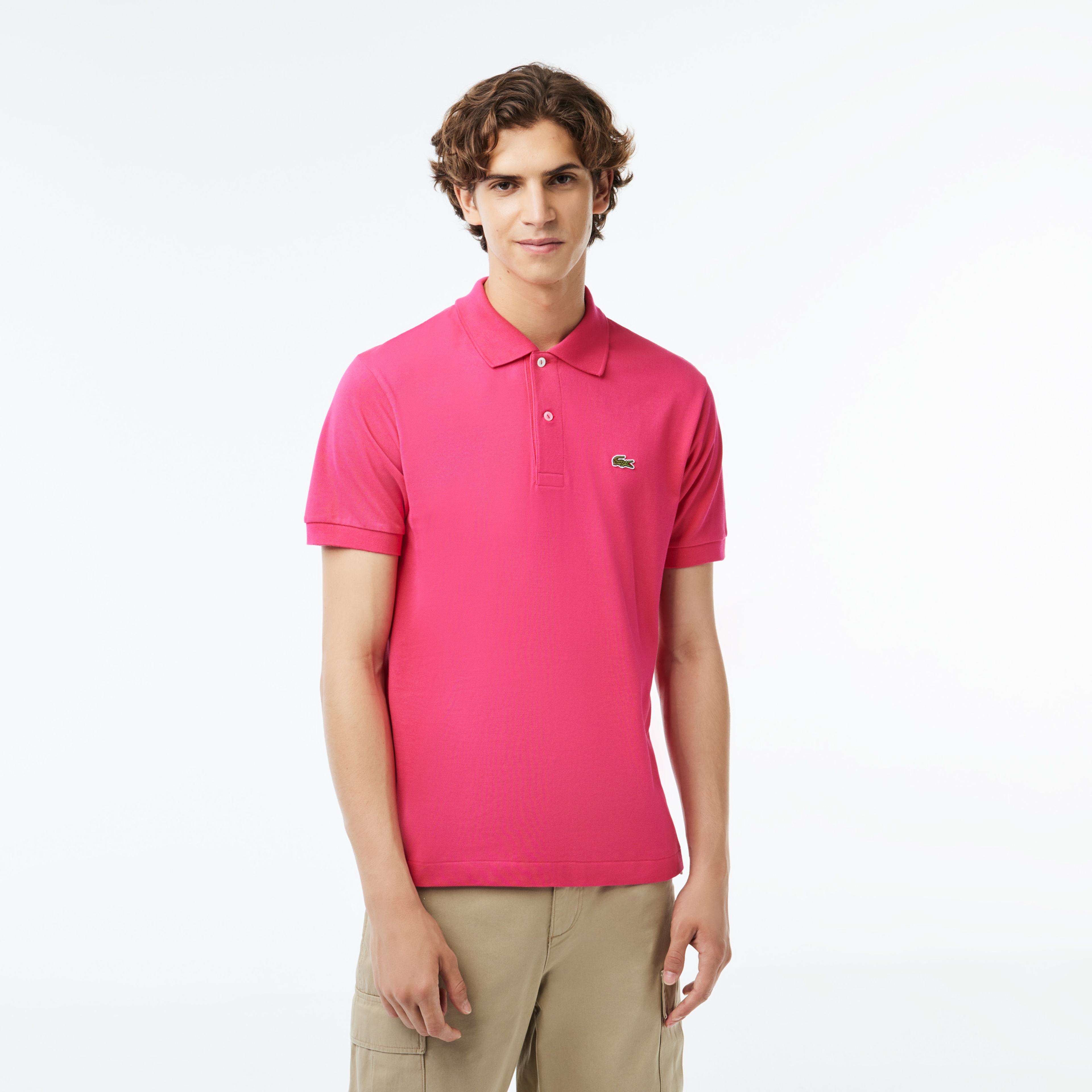 L.12.12 Erkek Classic Fit Pembe Polo