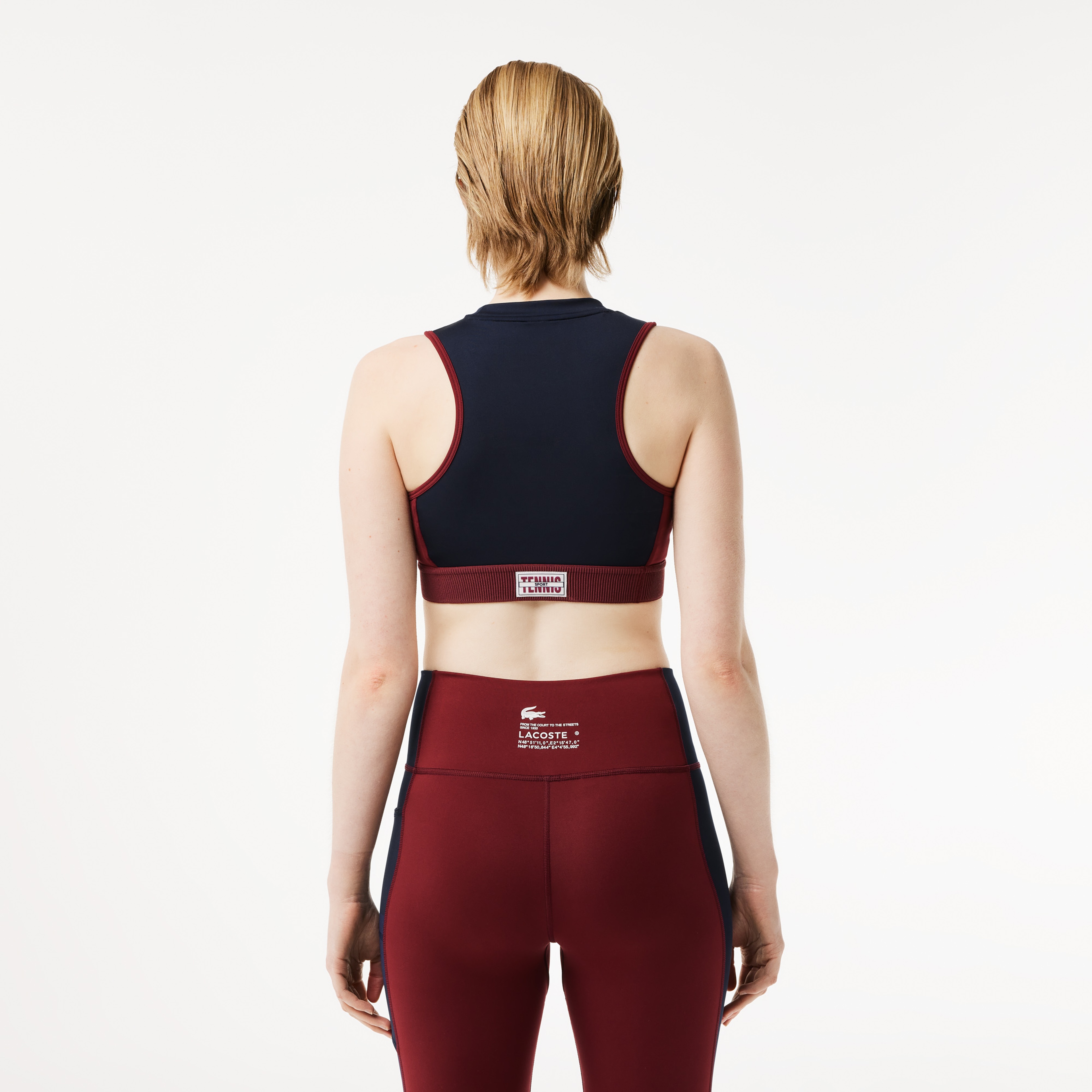 Active Kadın Slim Fit Renk Bloklu Bordo Bra