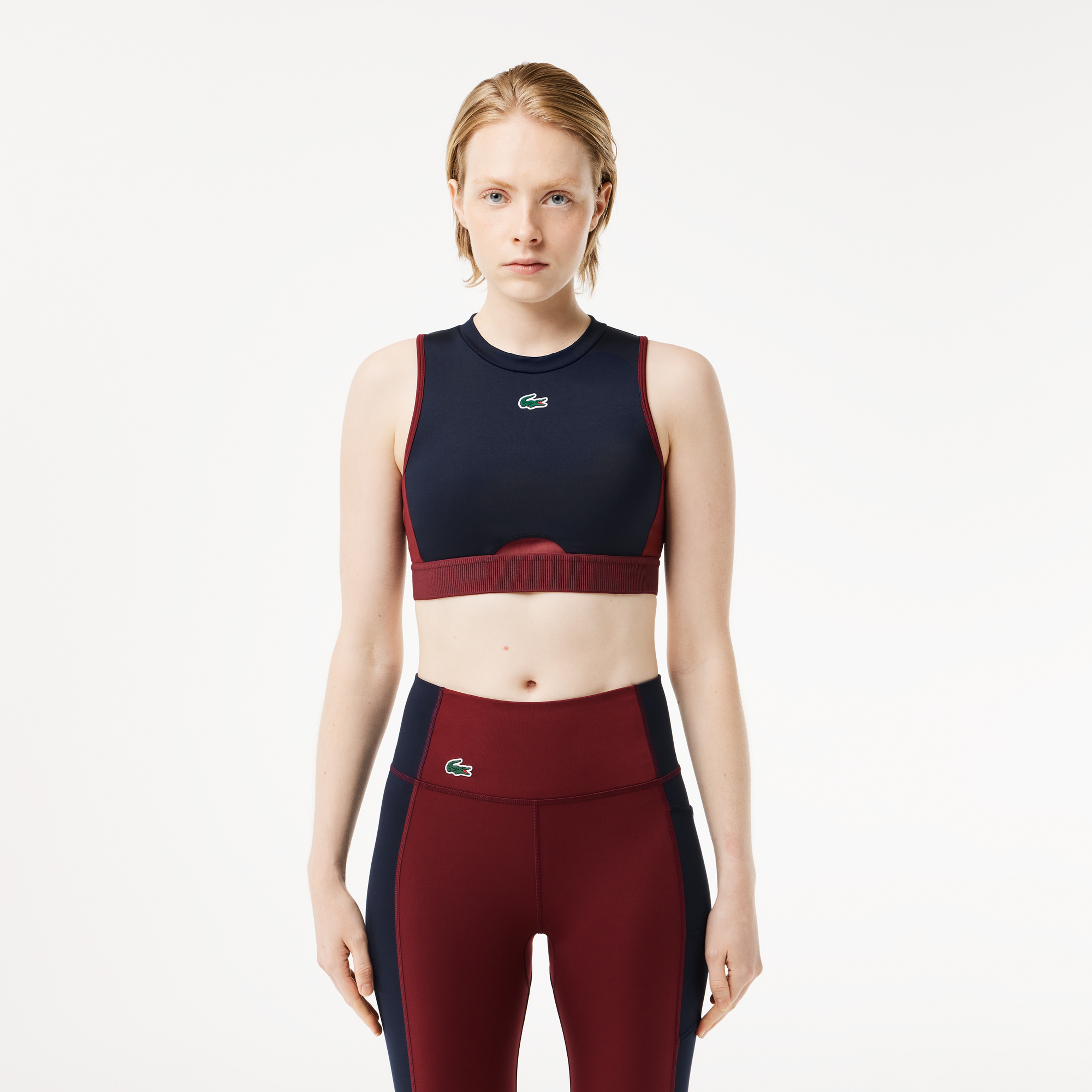 Active Kadın Slim Fit Renk Bloklu Bordo Bra